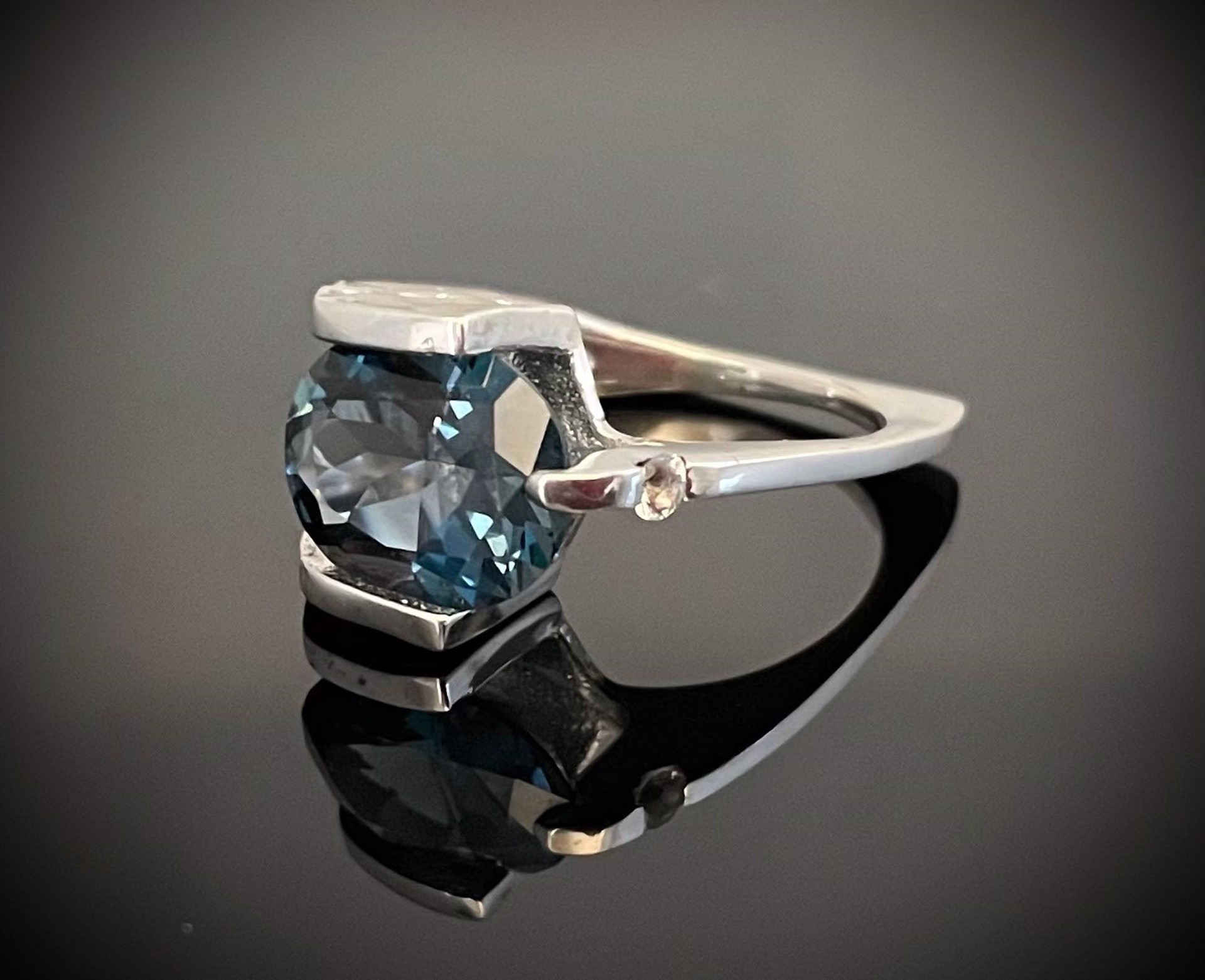 Starry Nights Ring - London Blue Topaz and White Sapphire Stones by Celest Michelotti