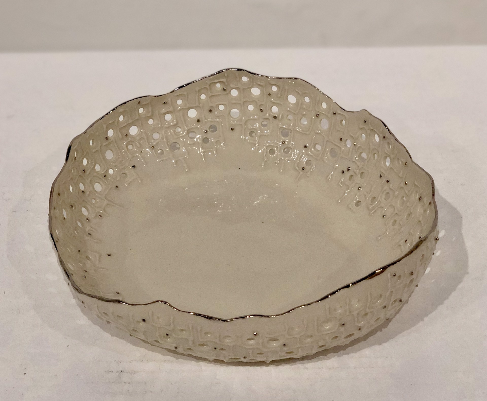 Large Lacy White Silver Bowl (MB.3) by Maria Bruckman