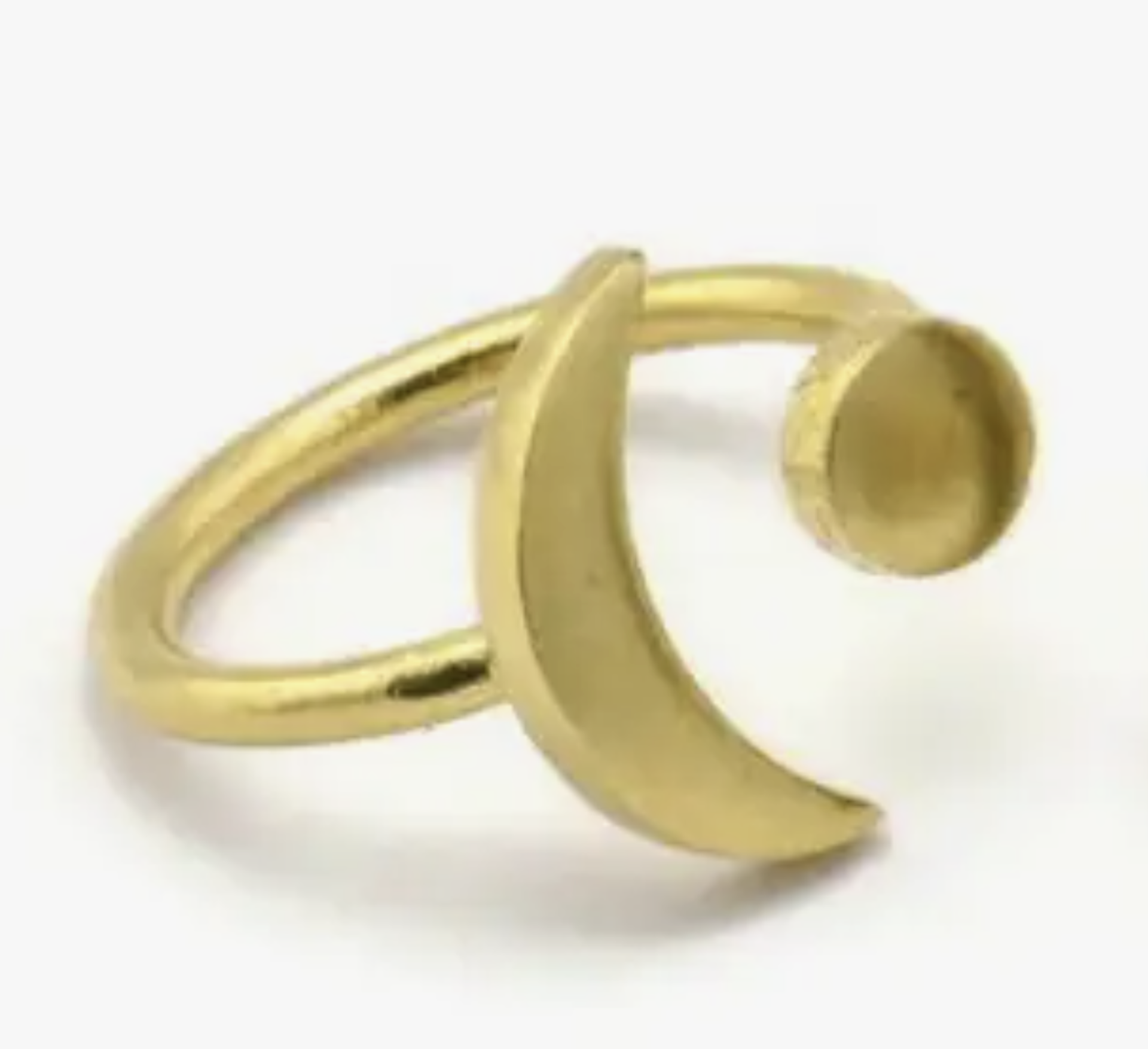 Brass Moon Ring by Modern Madini