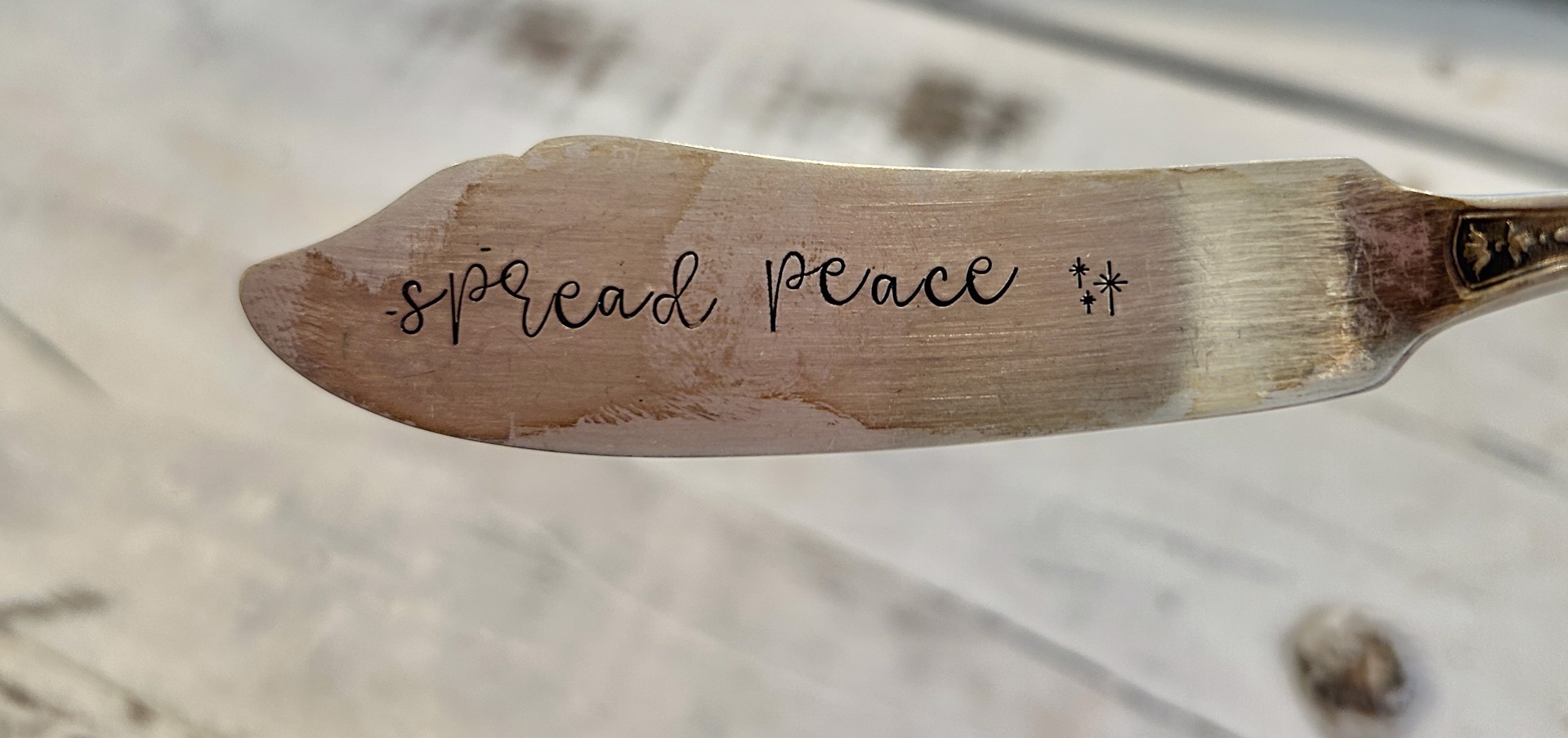 Holiday Vintage Cheese Knife | Spread Peace by Sassy Barn