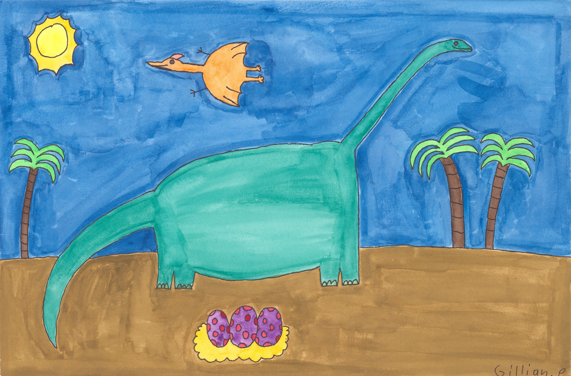 Dinosaur and Her Eggs by Gillian Patterson