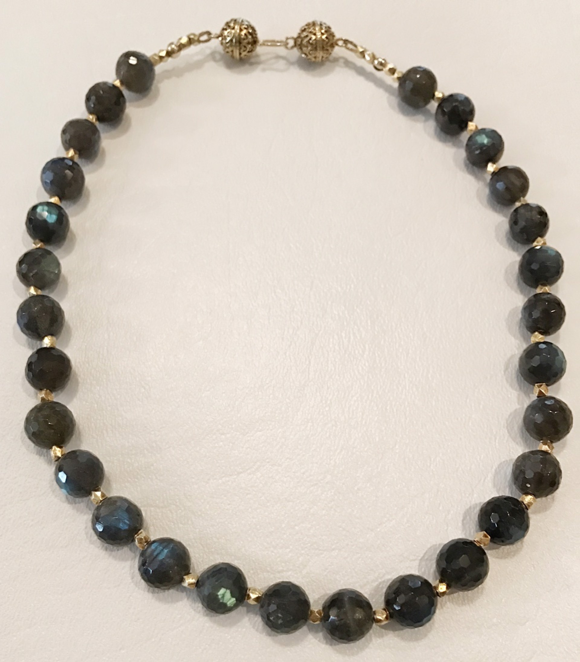 Necklace - Faceted Labradorite & Gold Vermeil  #7766 by Bonnie Jaus
