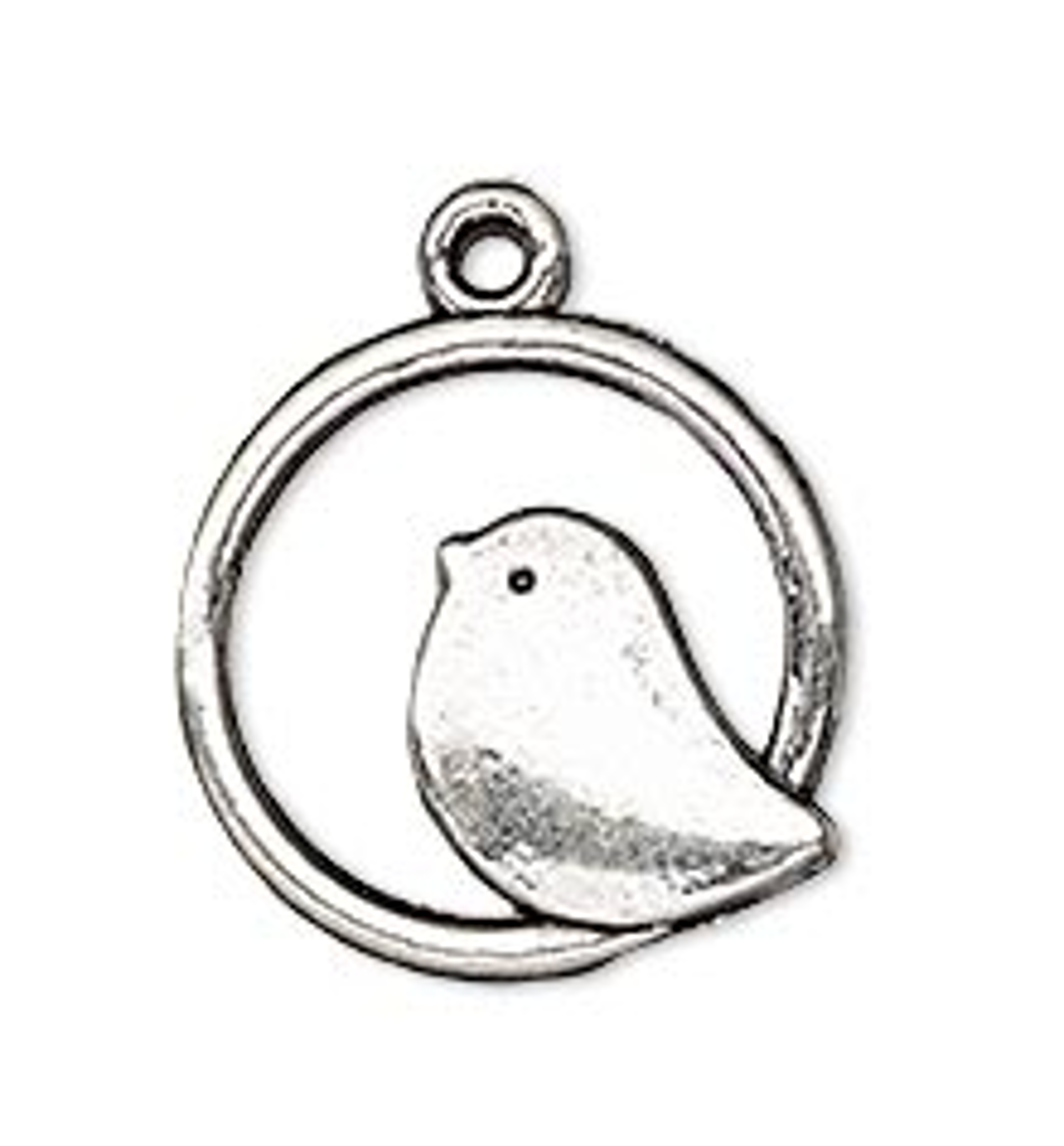 Necklace - Bird in Circle Antique Silver Tone by Indigo Desert Ranch - Jewelry