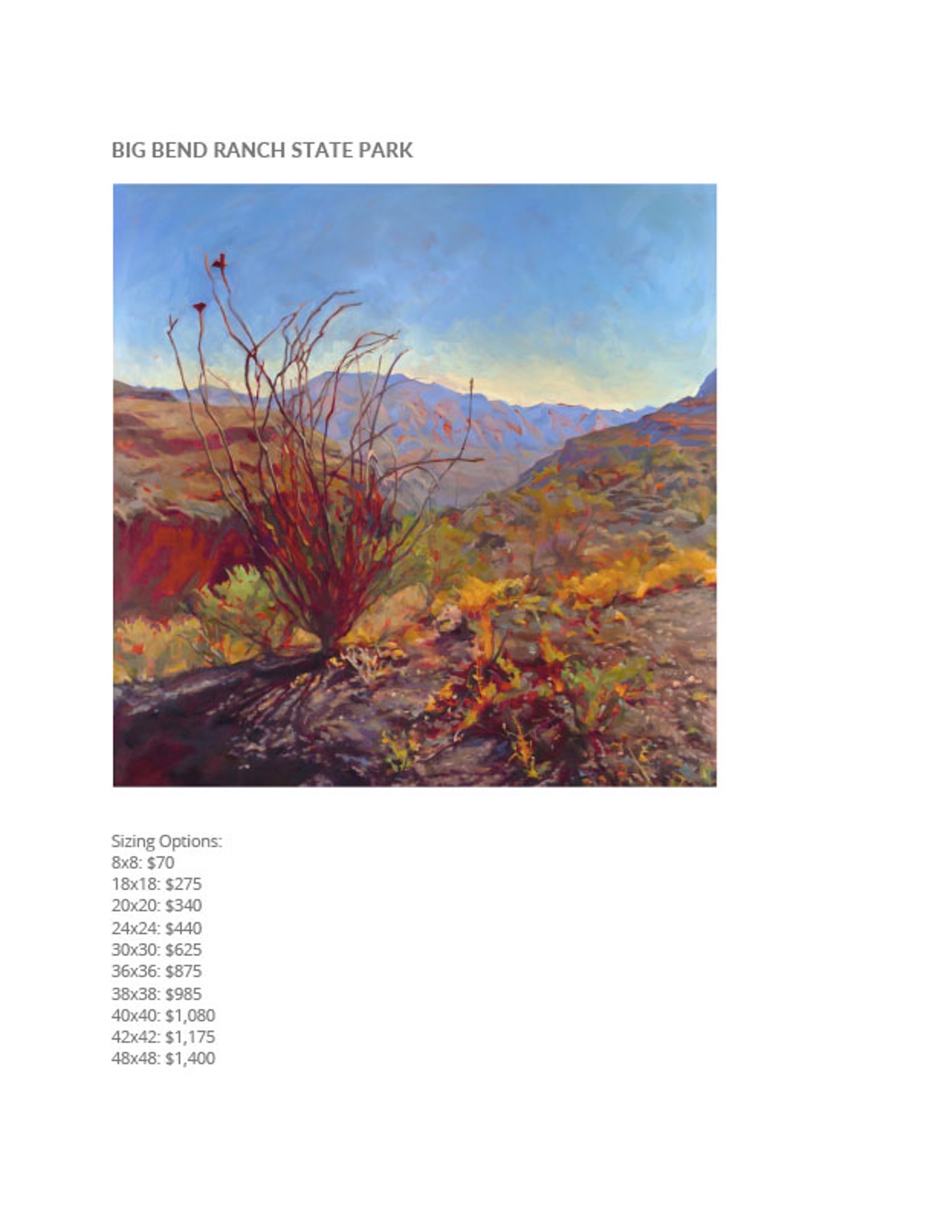 SOLD Big Bend Ranch State Park By Felice House Davis Gallery