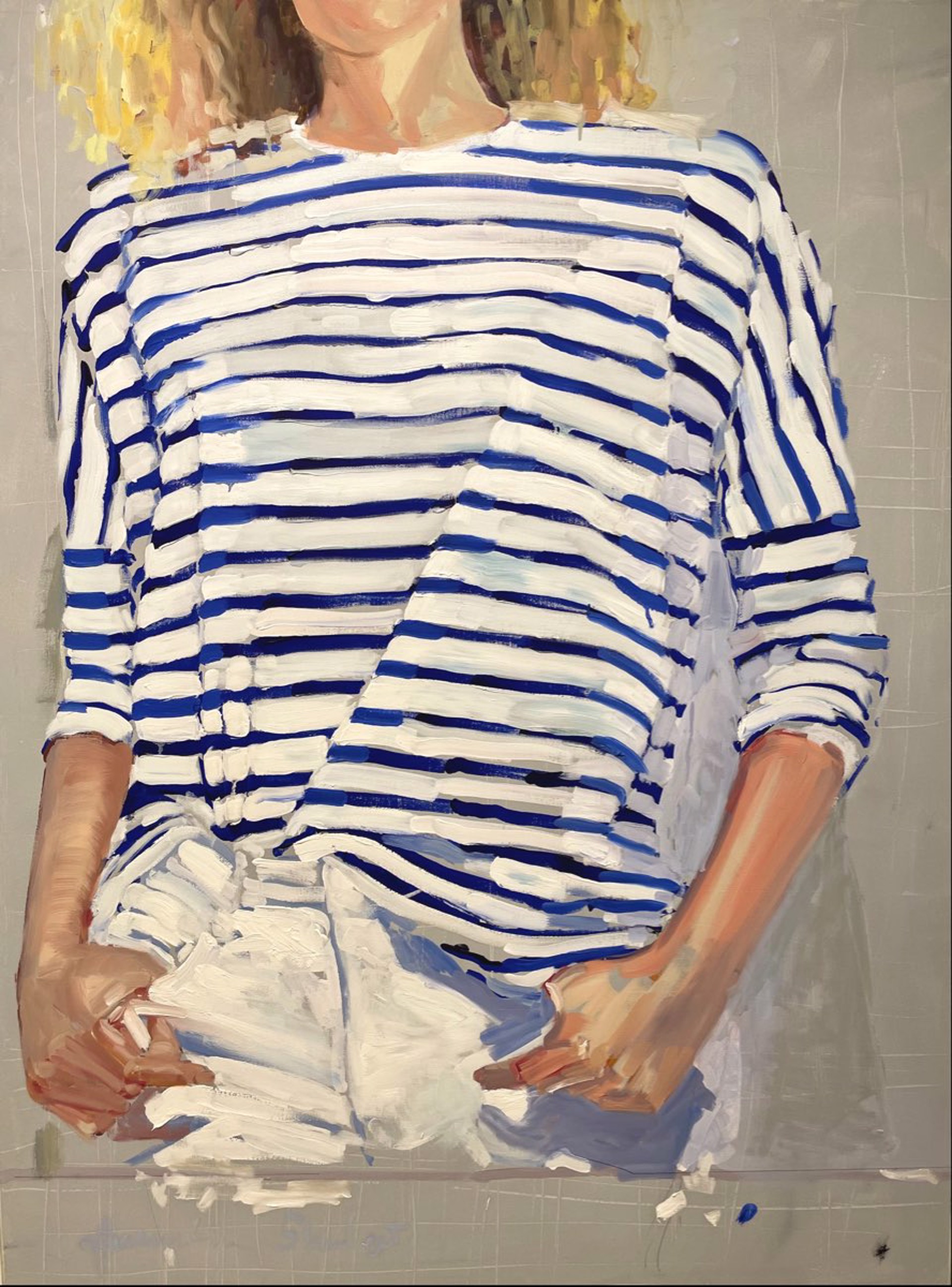 Blue Striped Shirt by Laura Lacambra Shubert