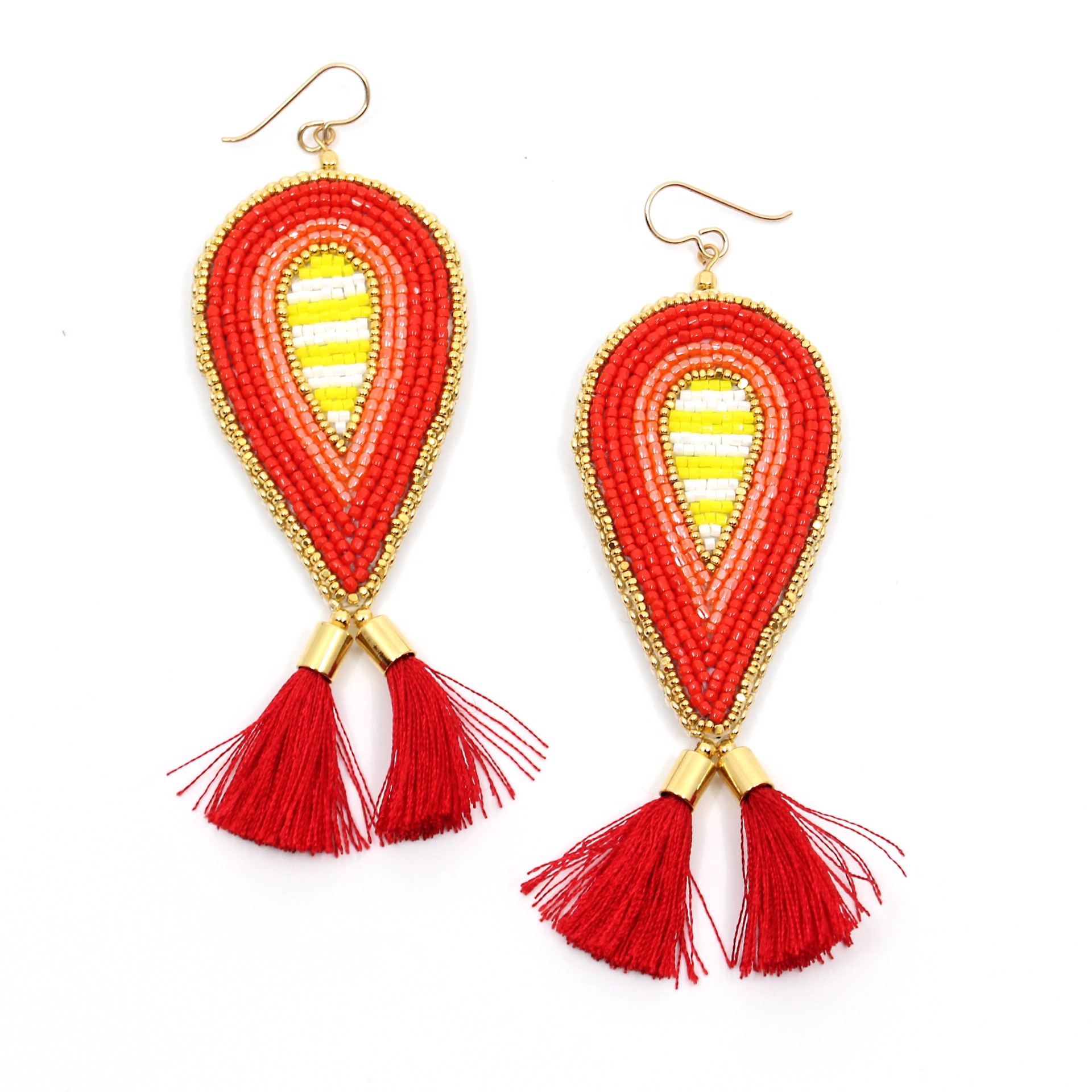 Teardrop Earrings (Red) by Hollis Chitto