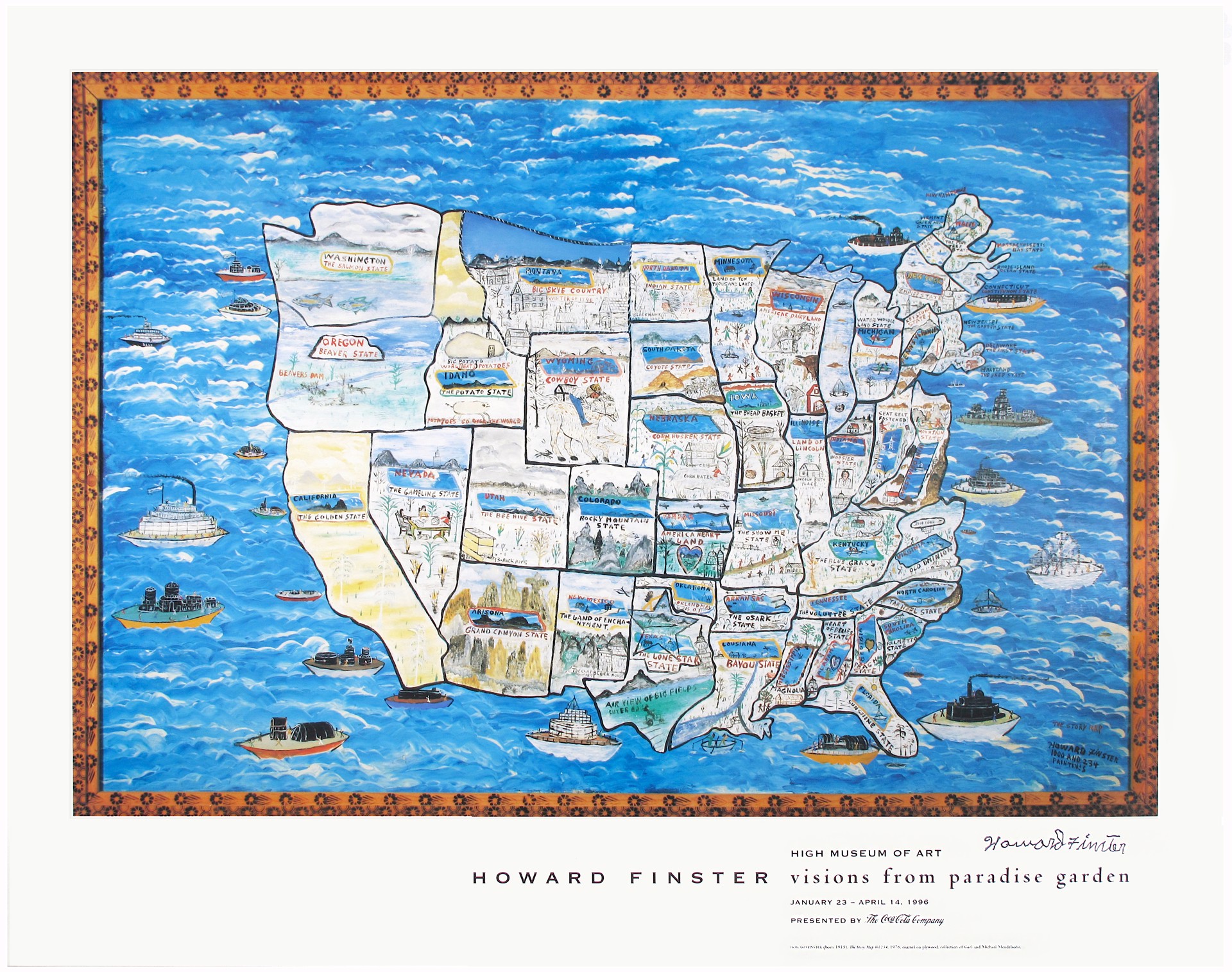 Story Map of the United States by Howard Finster