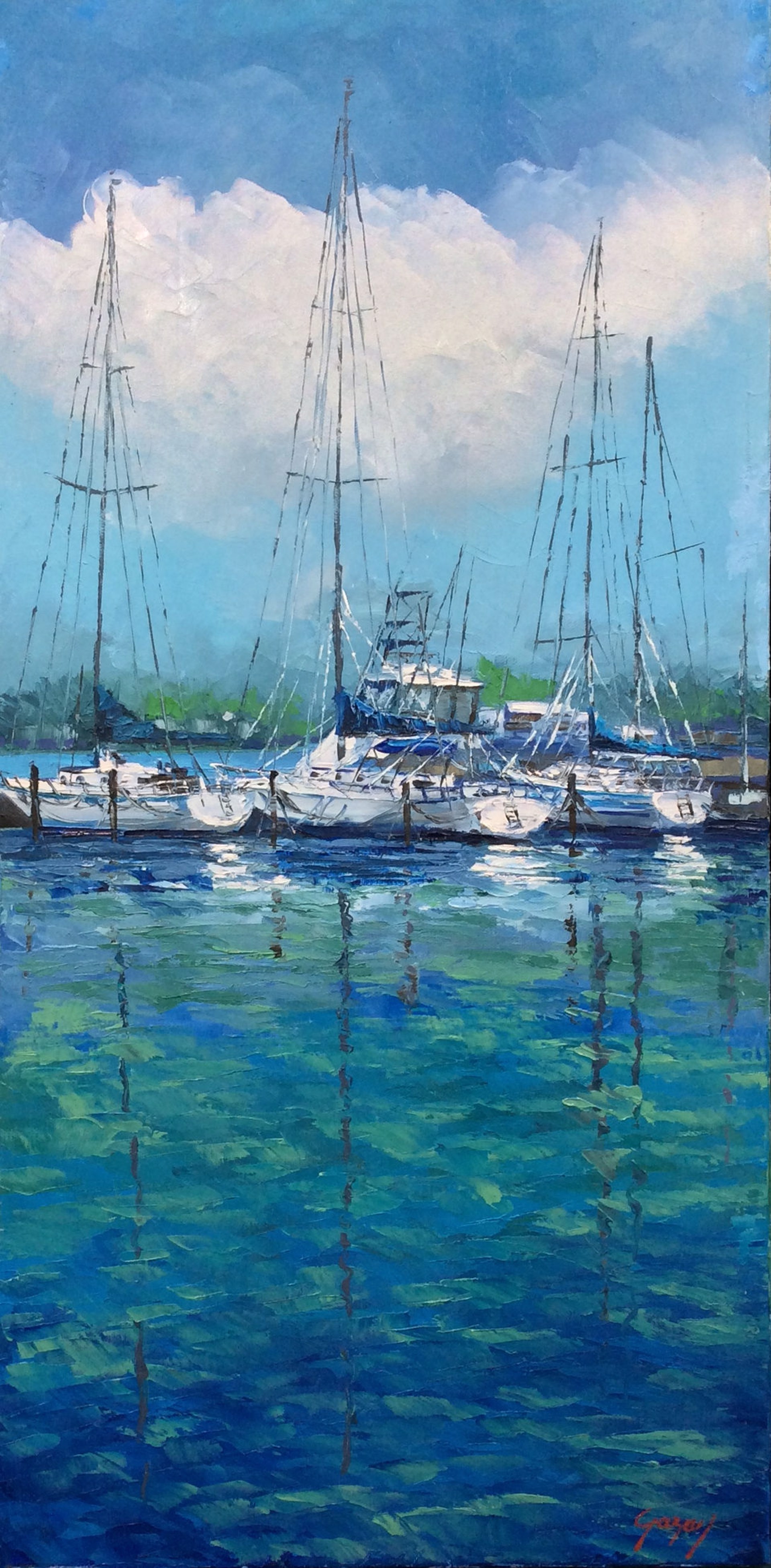 Sailing Reflections - Naples Marina by Mauricio Garay