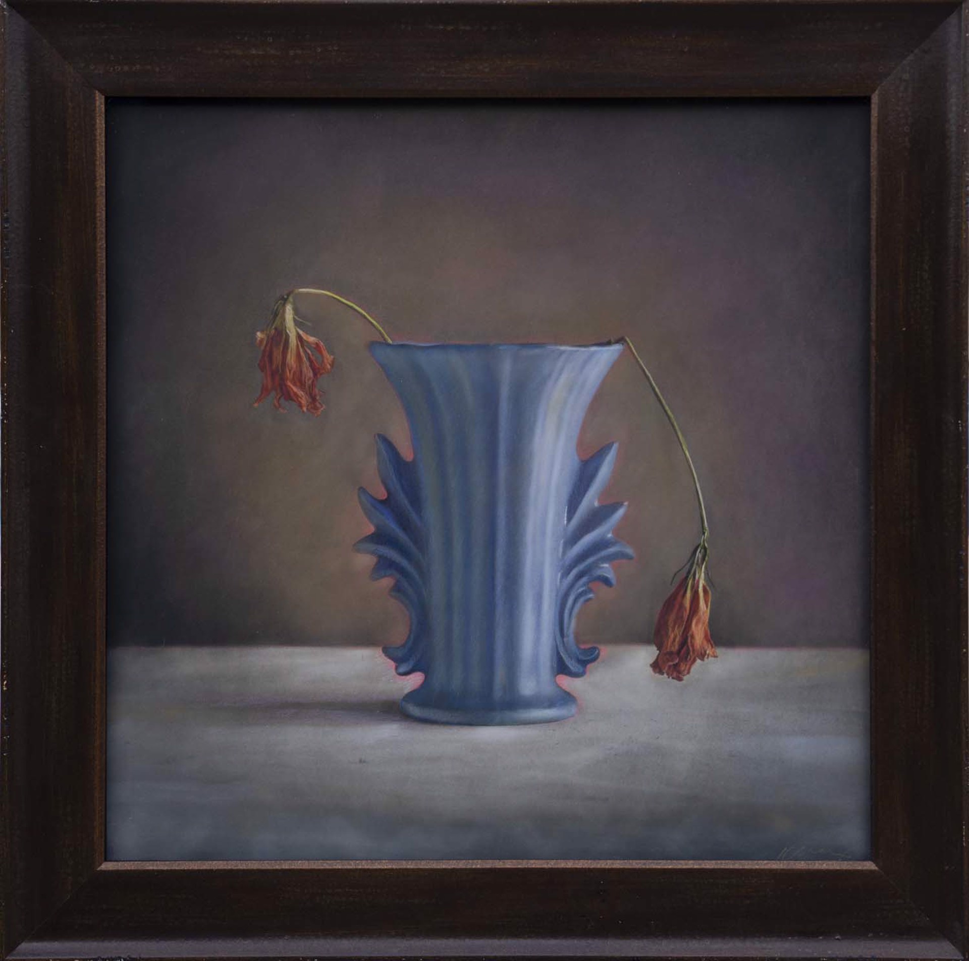 Blue Vase, Two Dead Flowers by Kate Breakey