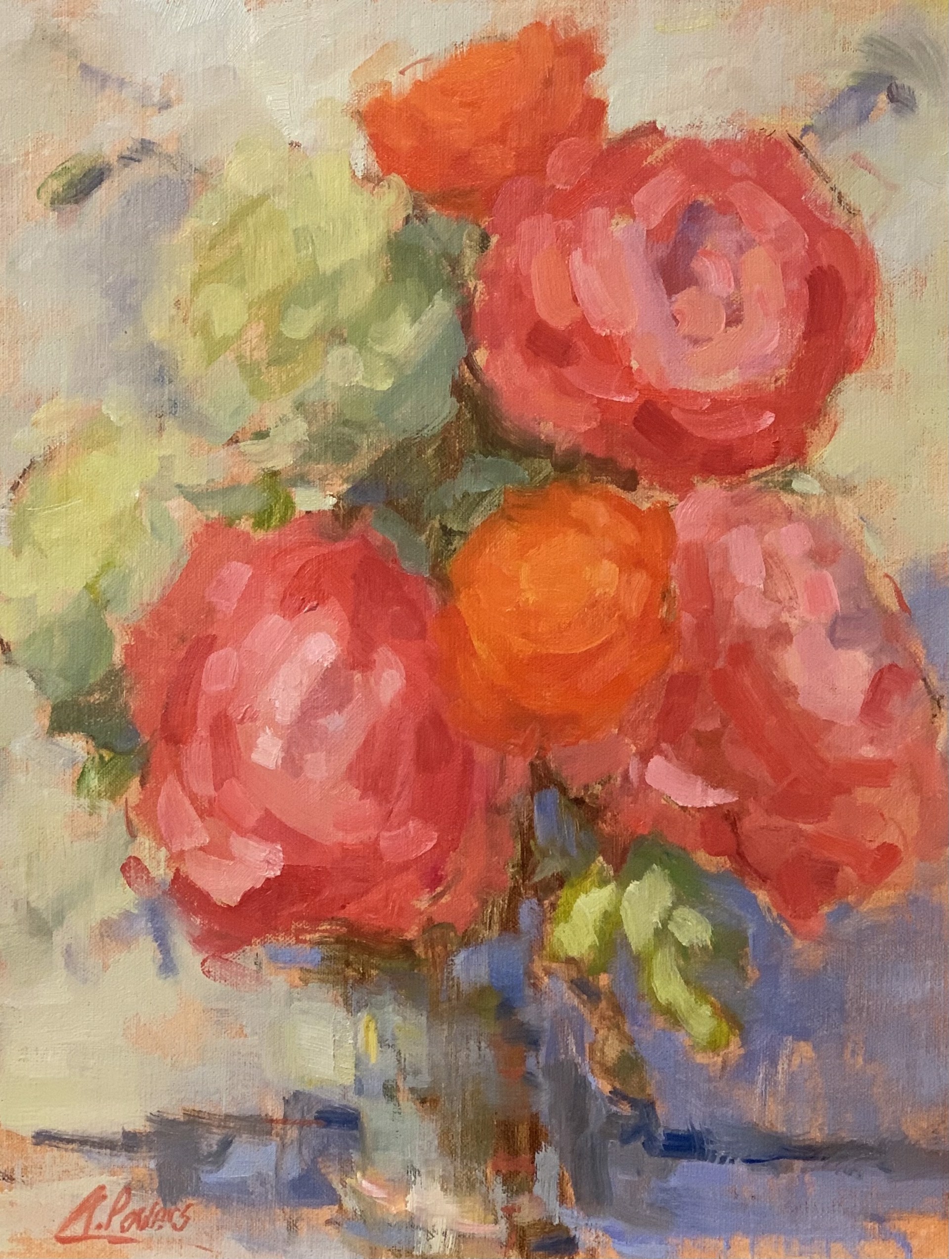 "Love Blooms" original oil painting by Angela Powers