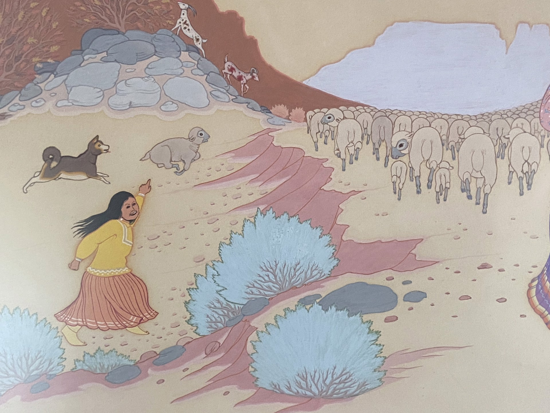 Jicarilla Apache Family Herding Sheep by Allan Houser