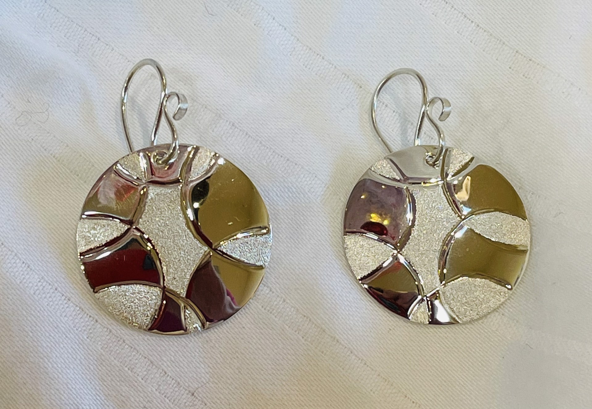 Silver Engraved Earrings  by Ken and Barbara Newman