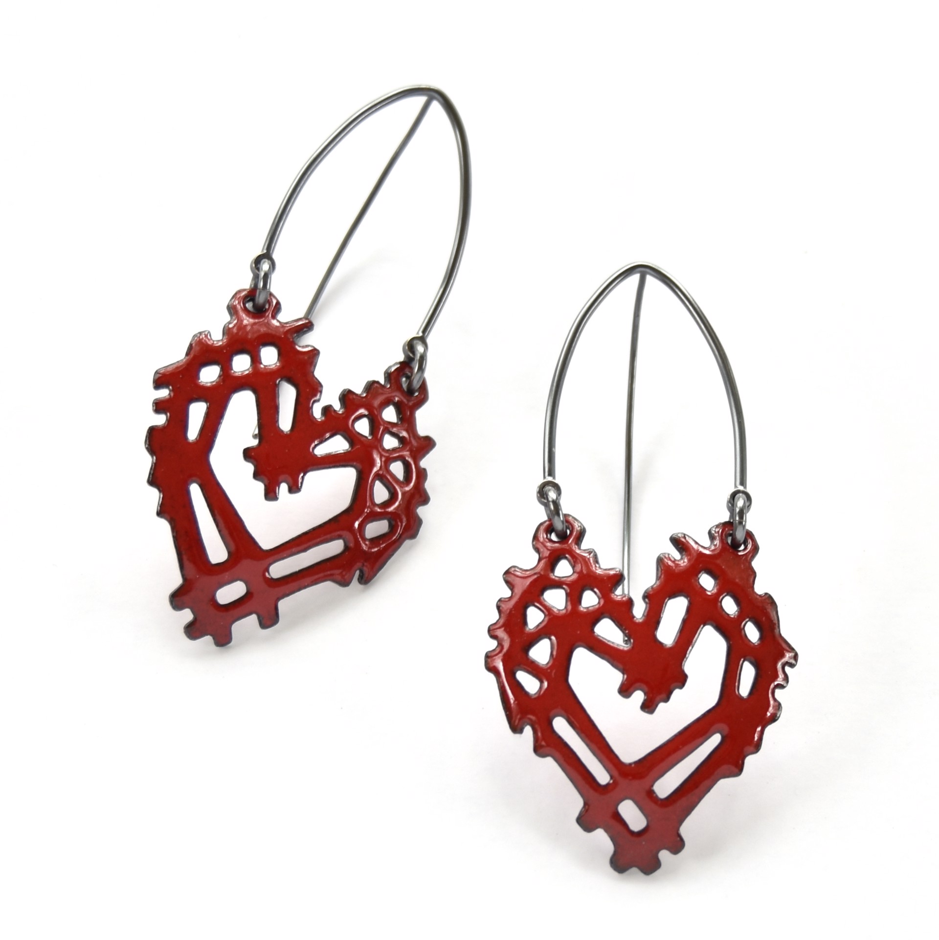 Stick & Stone Heart Earrings by Joanna Nealey