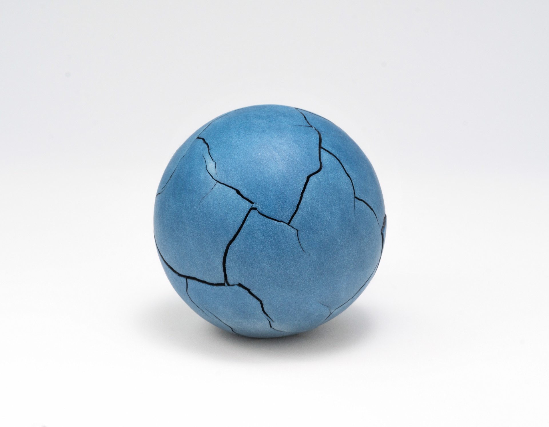 Blue Porcelain Sphere by Liza Riddle