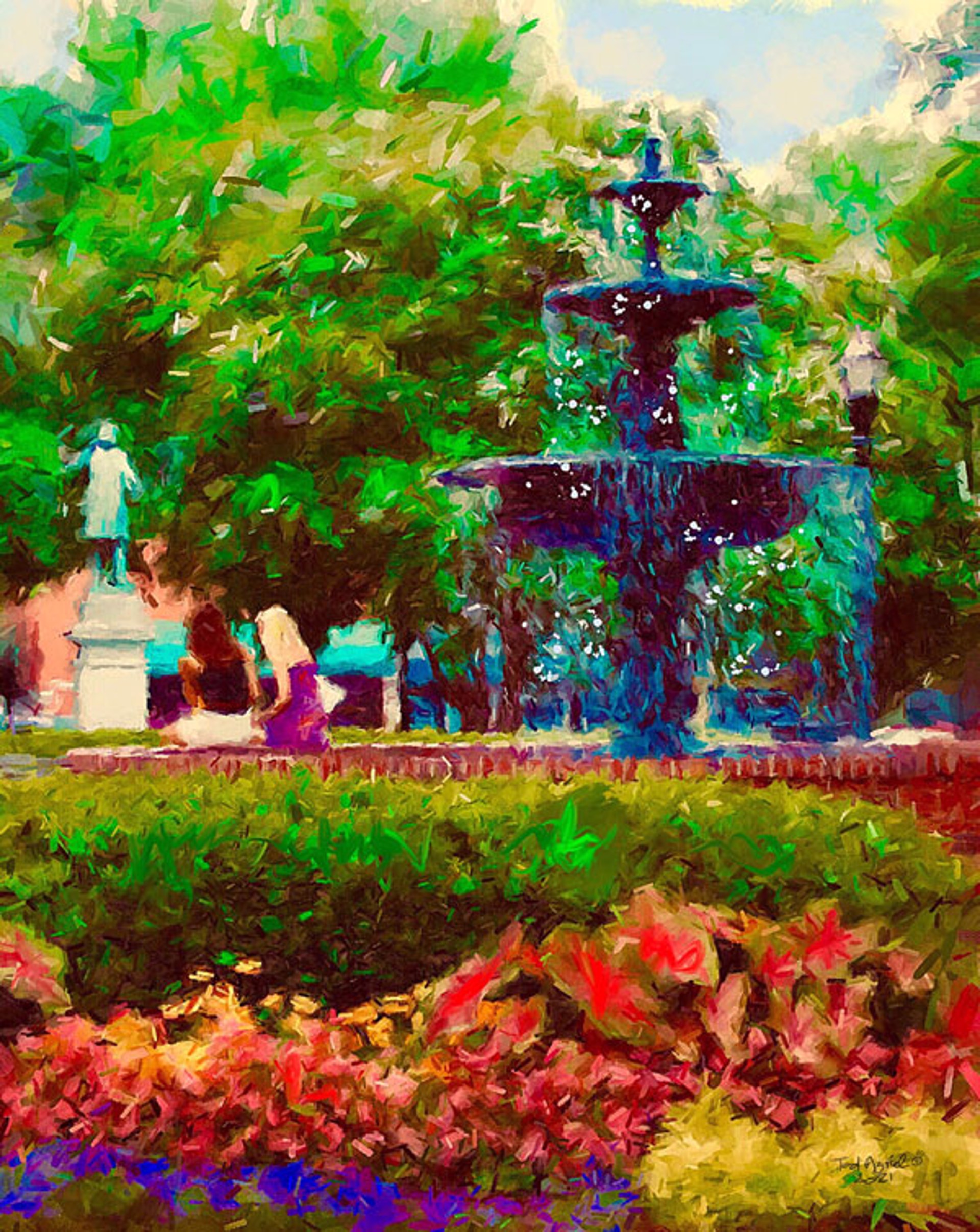 Glover Park Fountain  by Ted Azriel