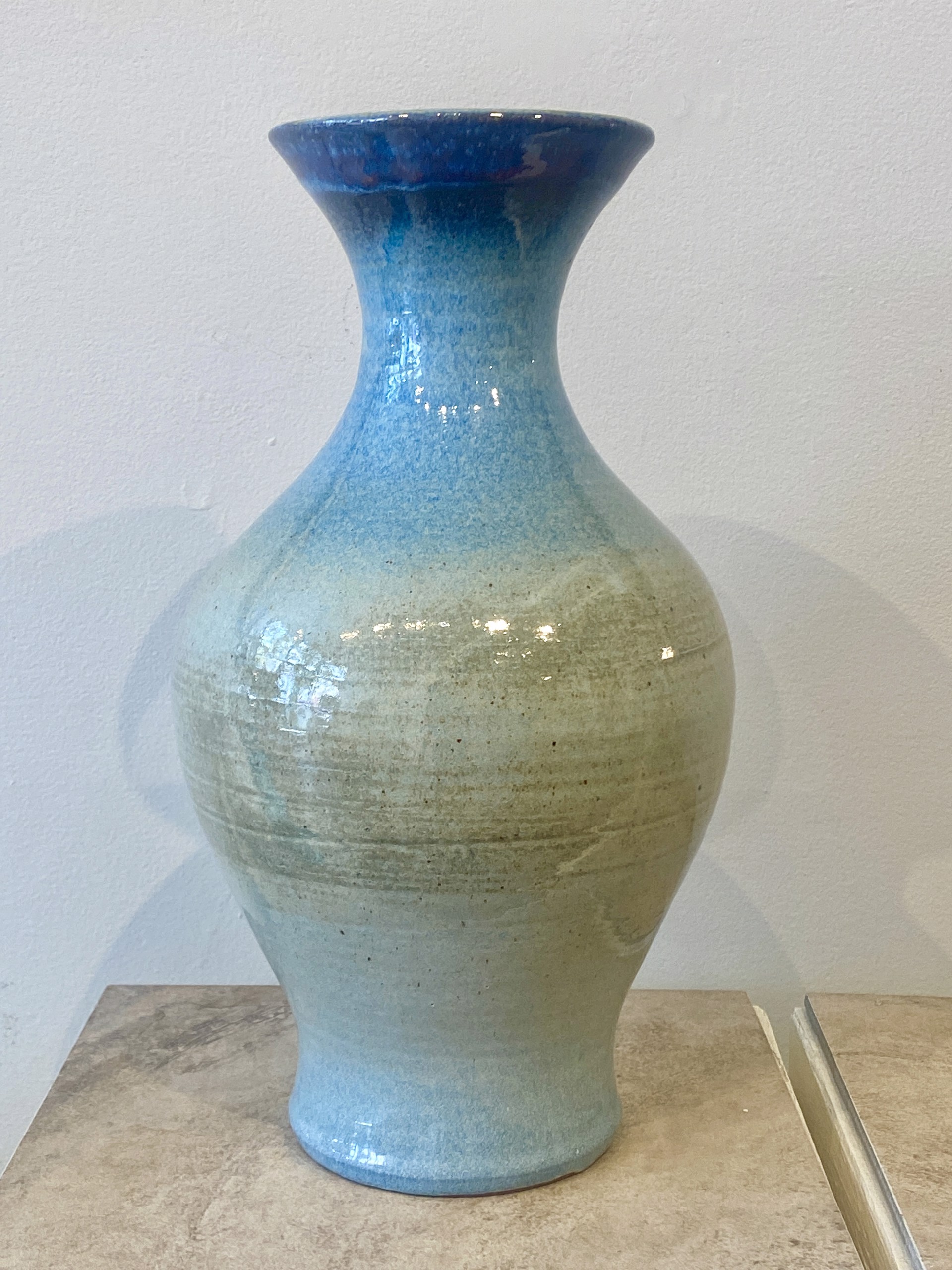 Large Blue Vase SB23-33 by Silas Bradley
