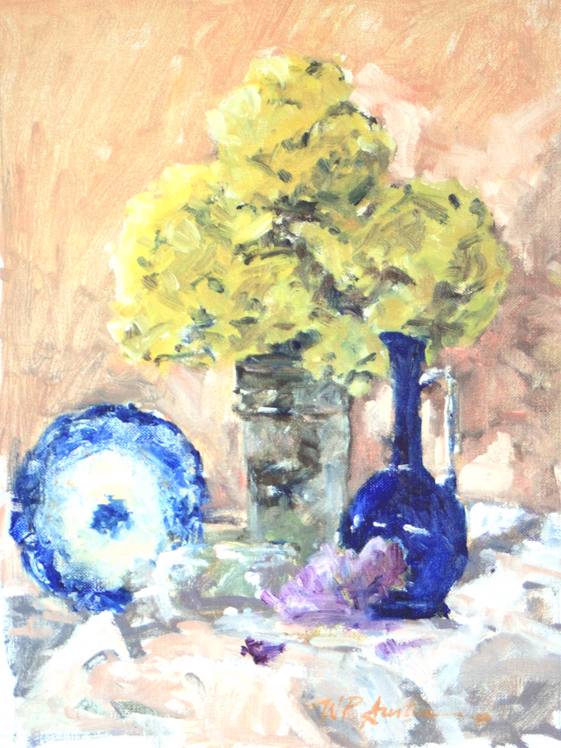 Blue Vase, Blue Plate by Perry Austin