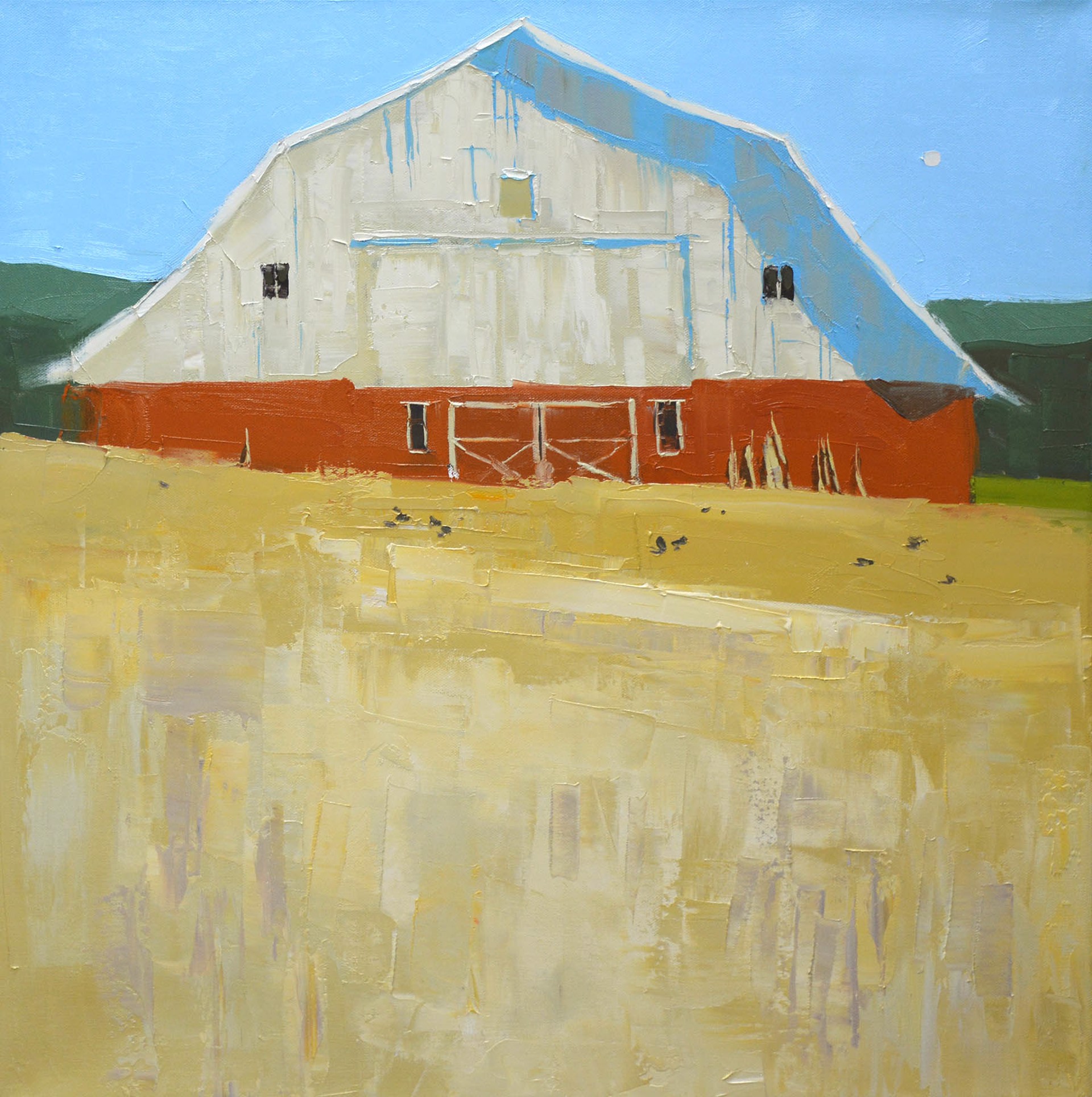 A Contemporary Palette Knife Painting Of A Barn In A Field By Silas Thompson At Gallery Wild
