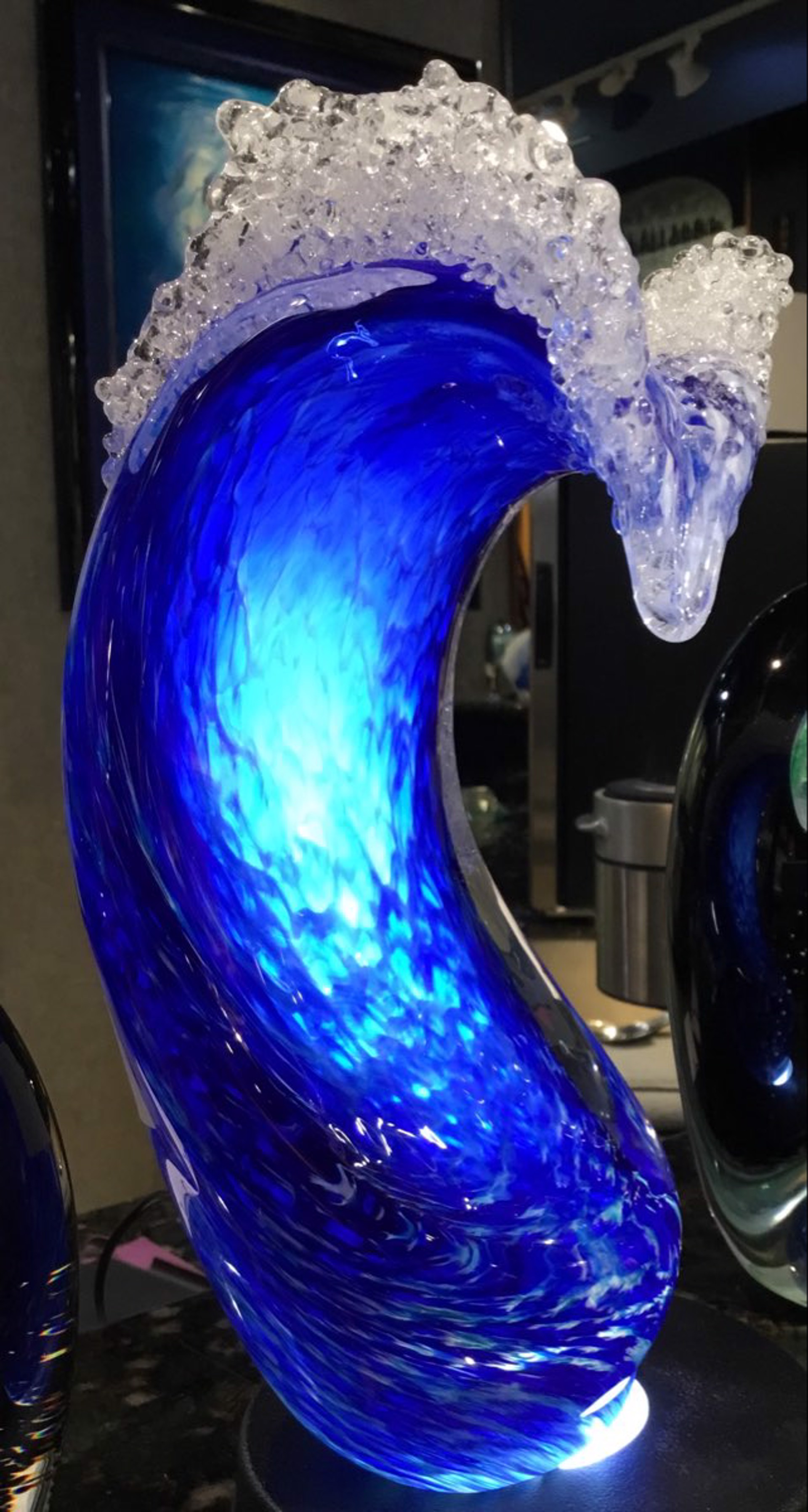 Blue Wave #3  10" by Hot Island Glass