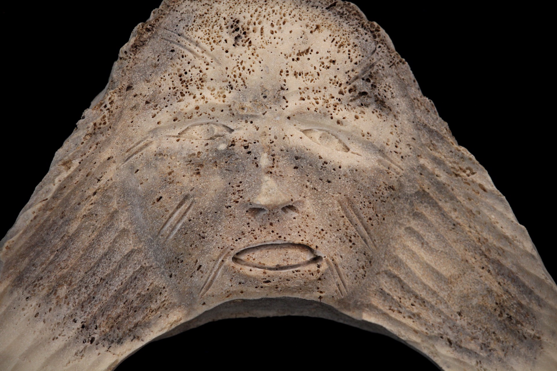 Face Whalebone Sculpture by Jaco Ishulutak