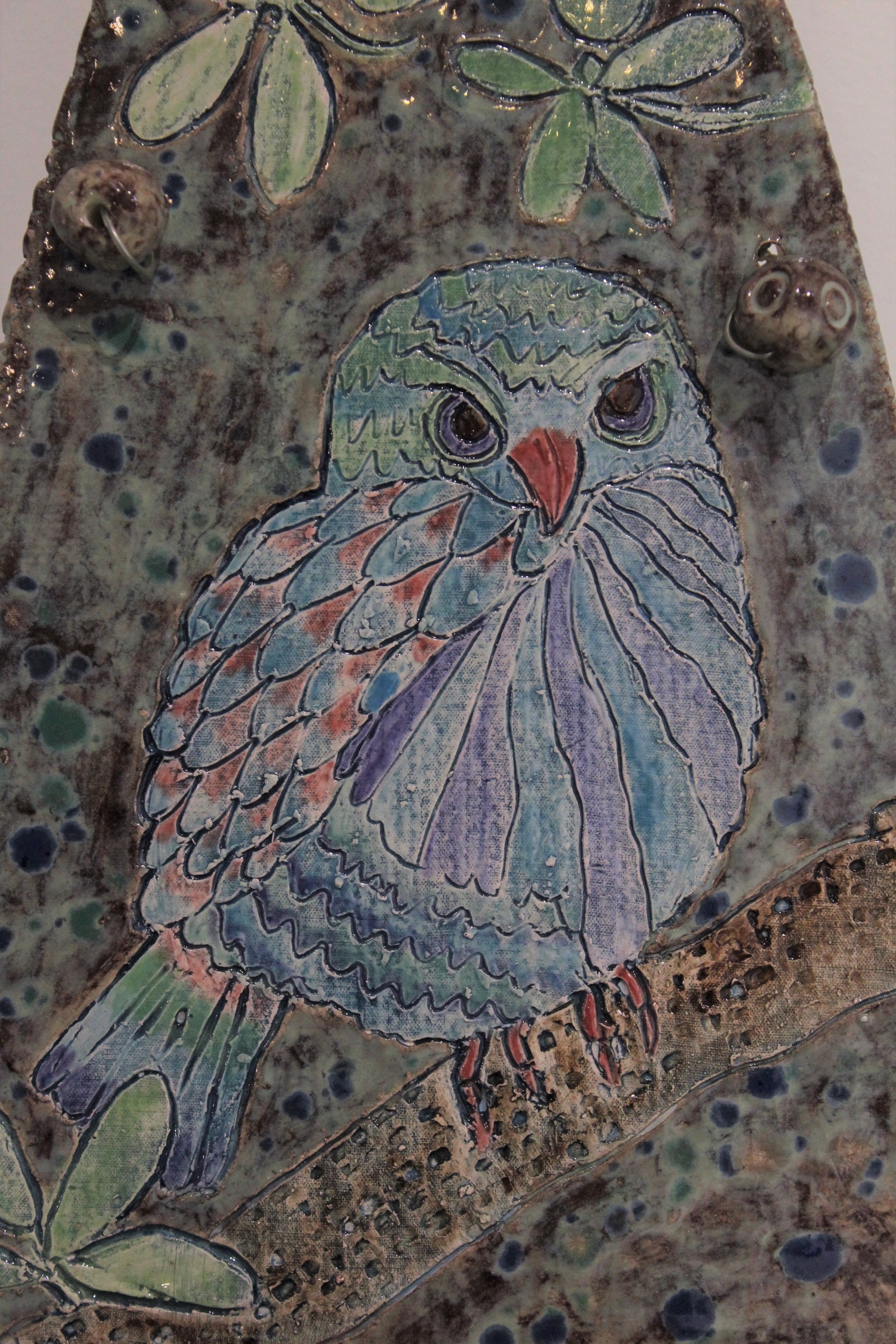Owl Plaque (NB436) by Nini Bodenheimer