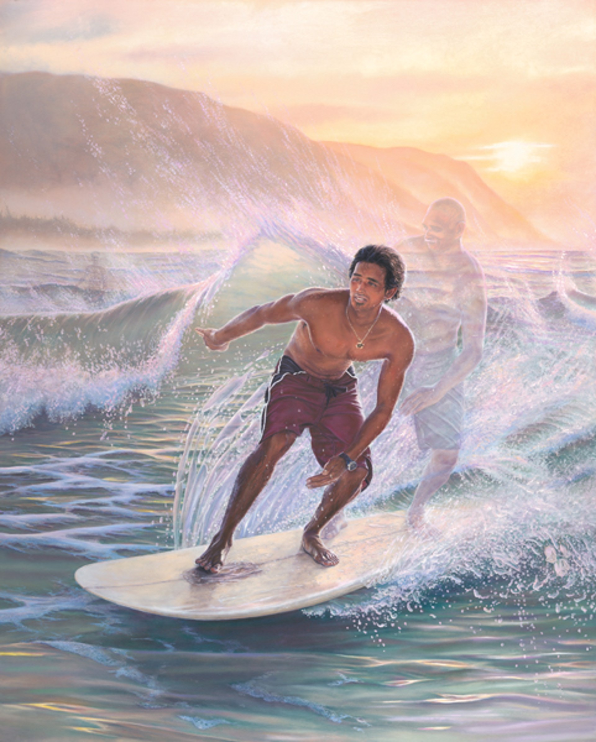 Surfer - Ka Nalu Pau Ole (AP) (FRAMED) by Leohone Magno