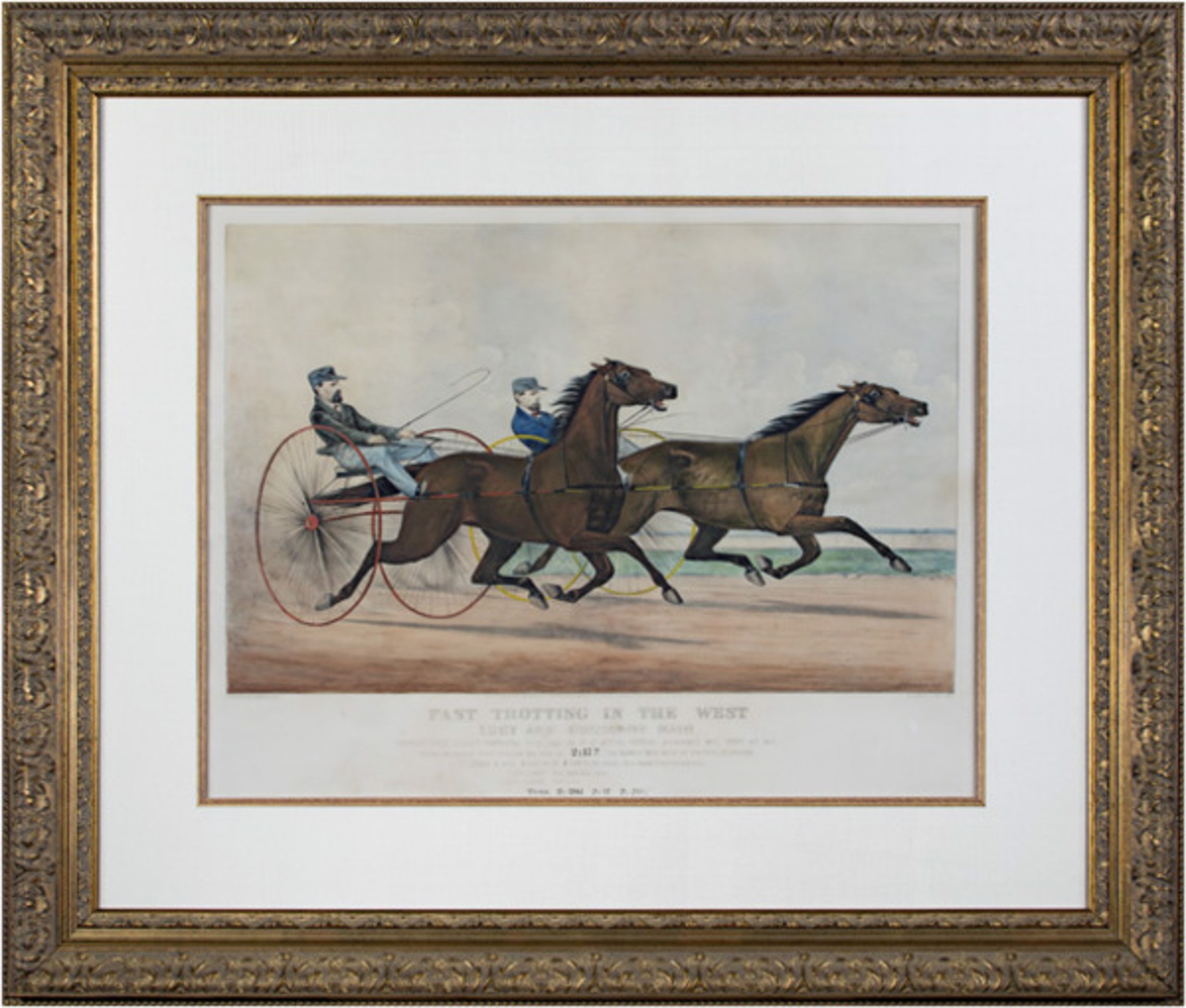 Fast Trotting in the West (Milwaukee Race) by Currier & Ives