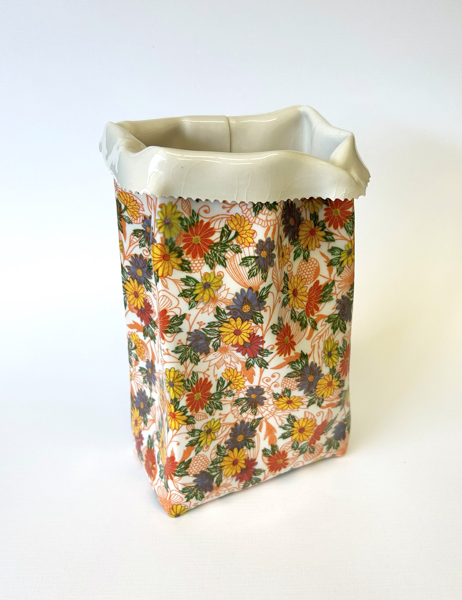 Folded Bag with Flowers by Chandra Beadleston