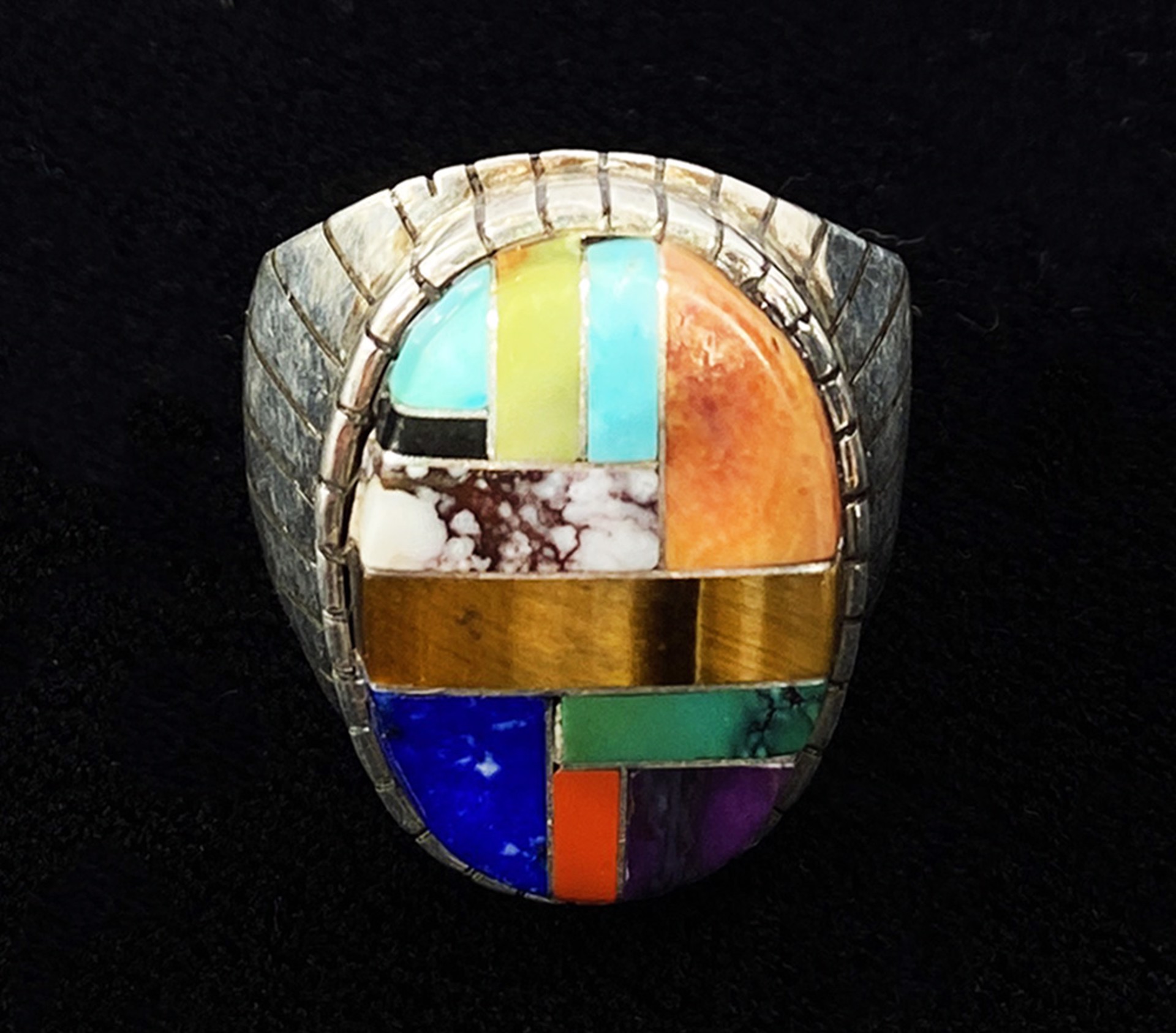 Rainbow Inlay Ring by Artist Unknown