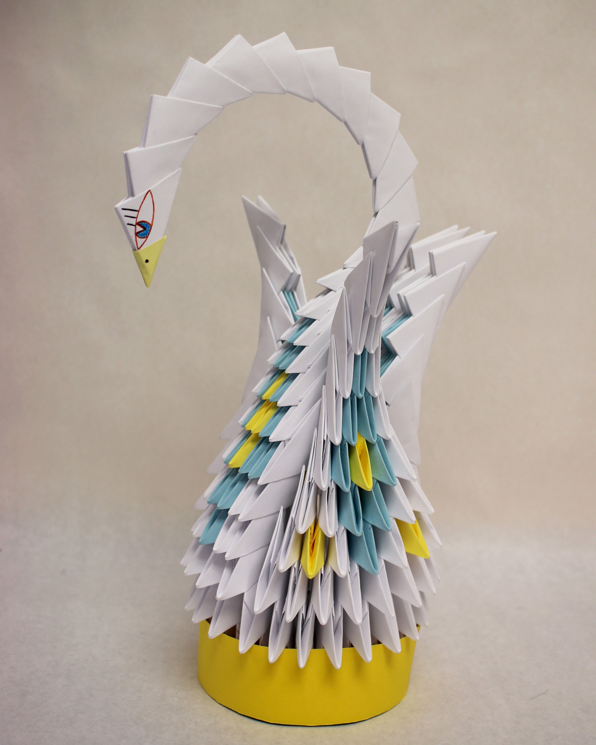 Paper Swan, Blue & Yellow by Esequiel Padilla