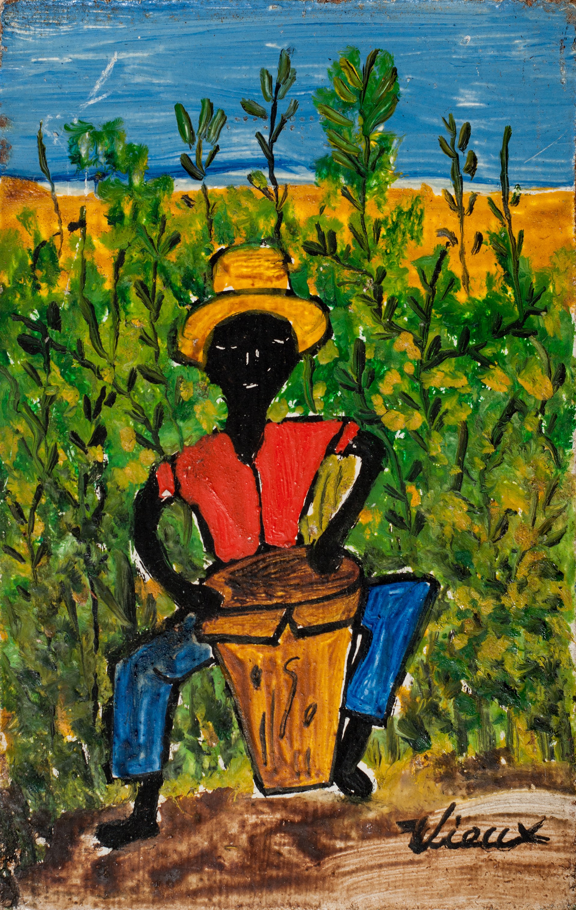 Drum Player#3GSN by Philippe Vieux (Haitian, b.1932)