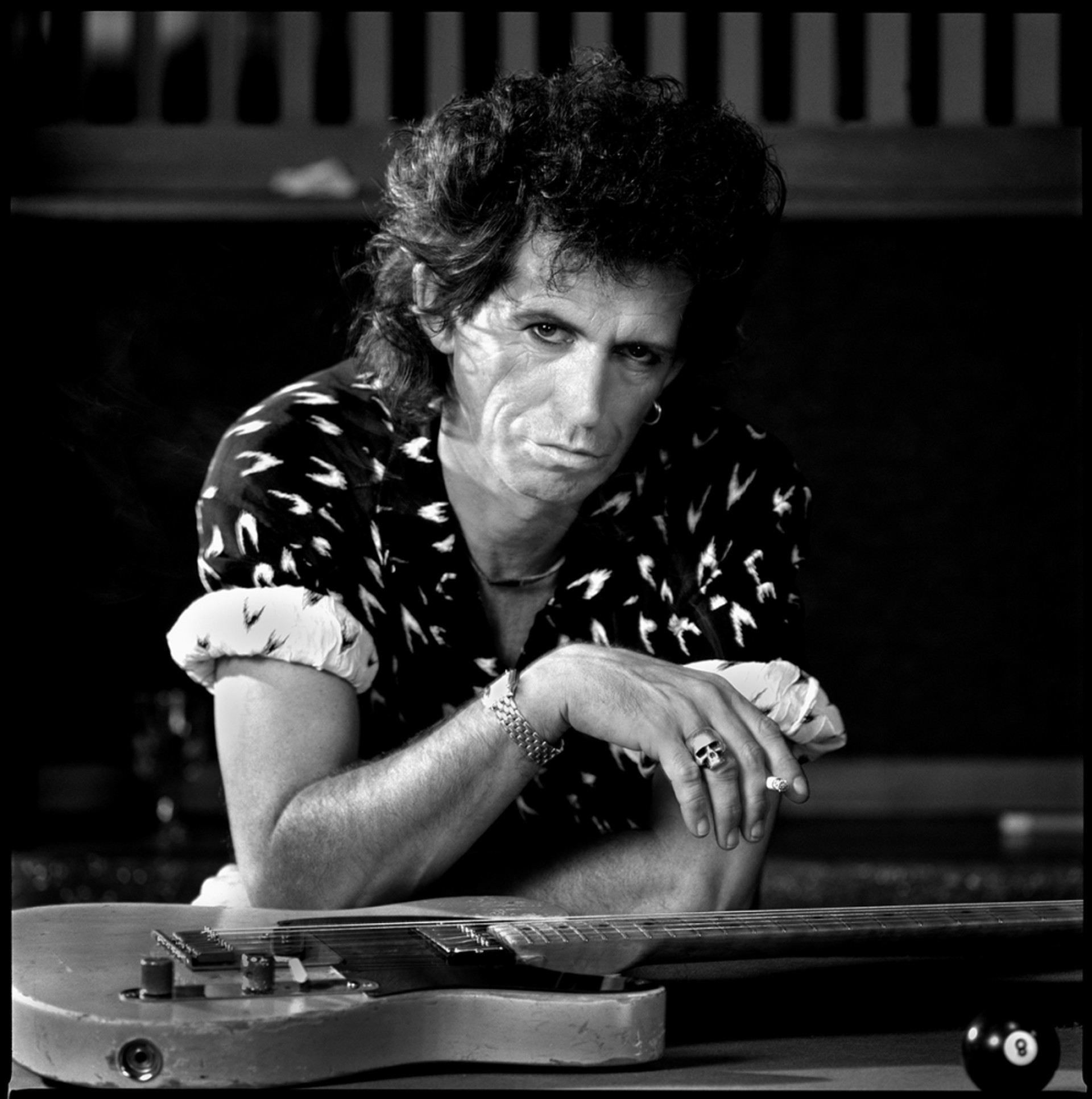 88146 Keith Richards Pool Table BW by Timothy White
