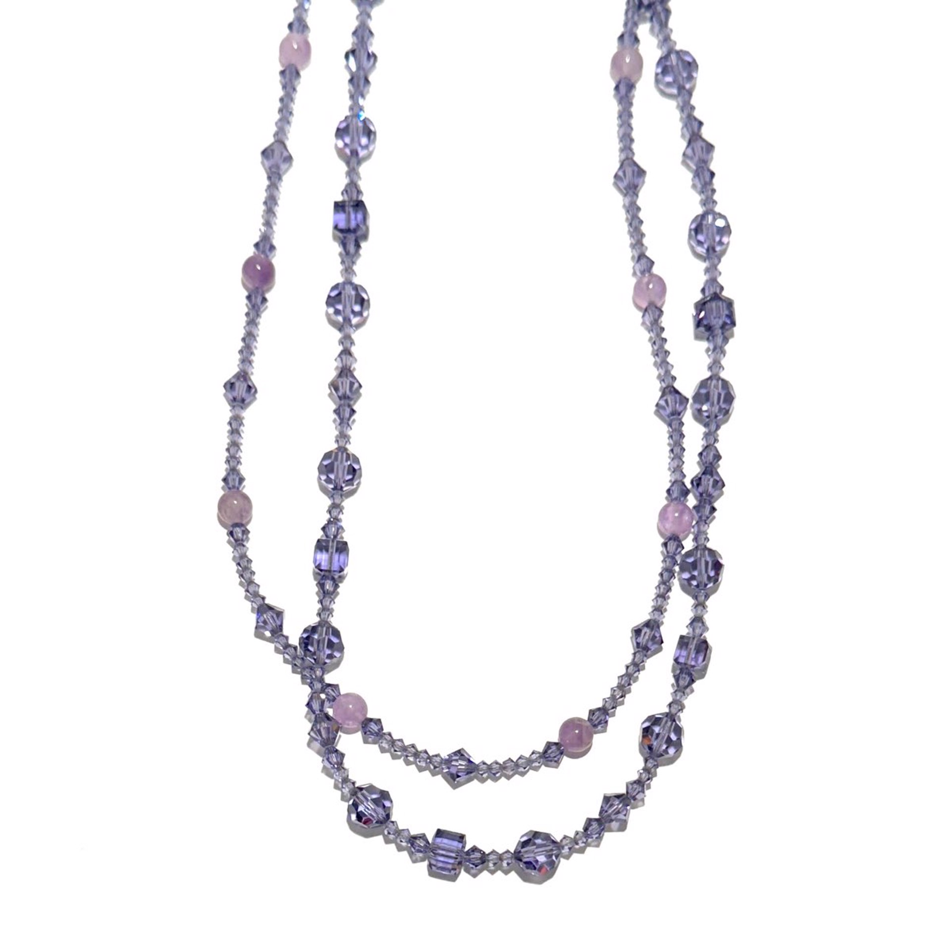 Double Strand Crystal Tanzanite and Pale Amethyst Necklace SHOSH23-39 by Shoshannah Weinisch