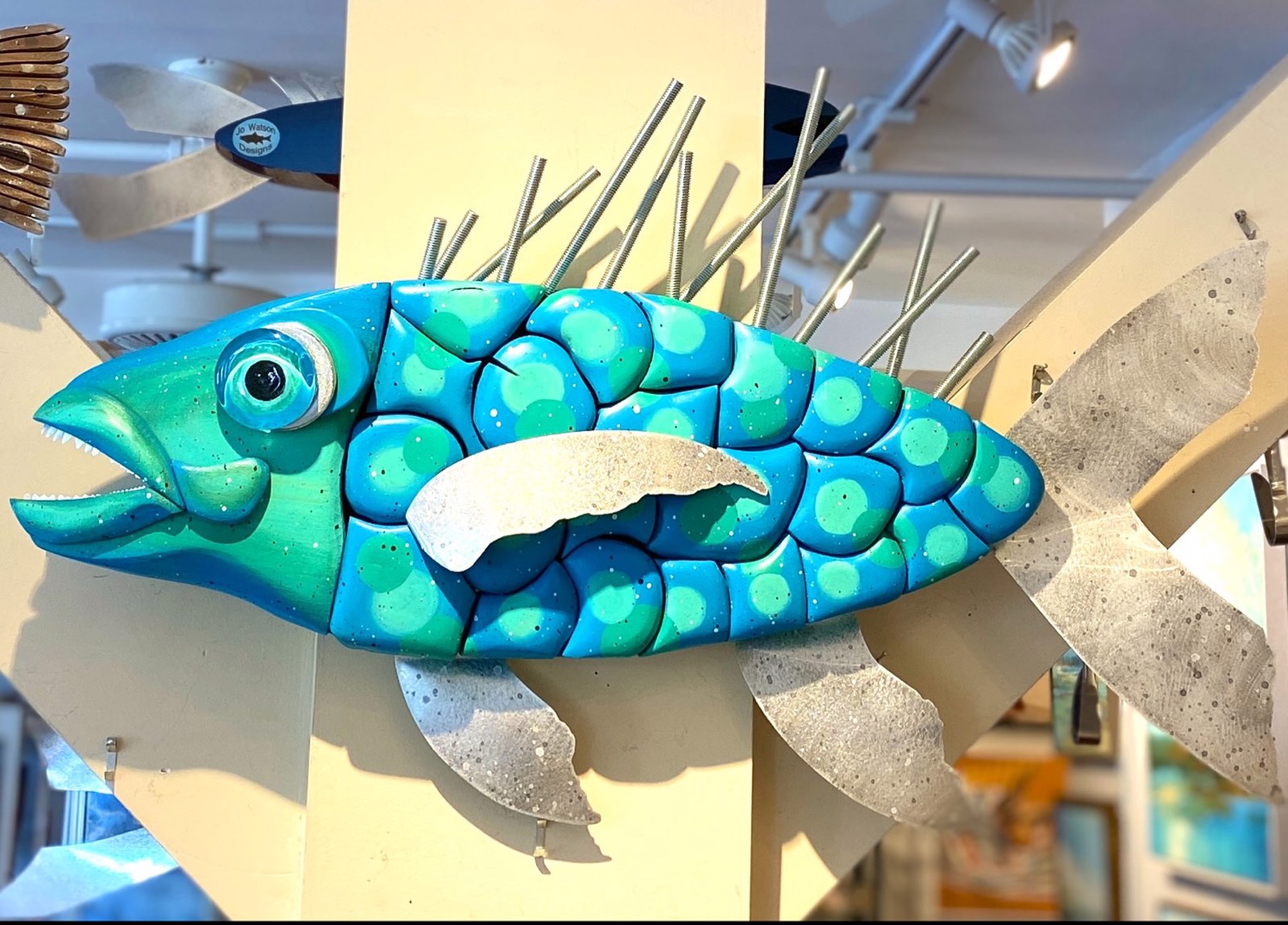 “Scaler Blue” Cross Cut Crepe Myrtle Scales Fish by Jo Watson