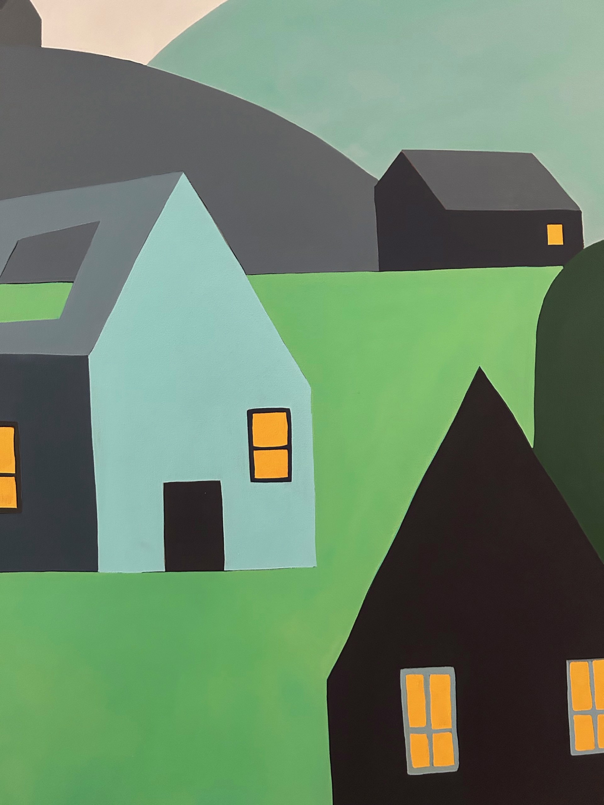 Early Evening Houses and Barns Resting on the Hills by Sage Tucker-Ketcham