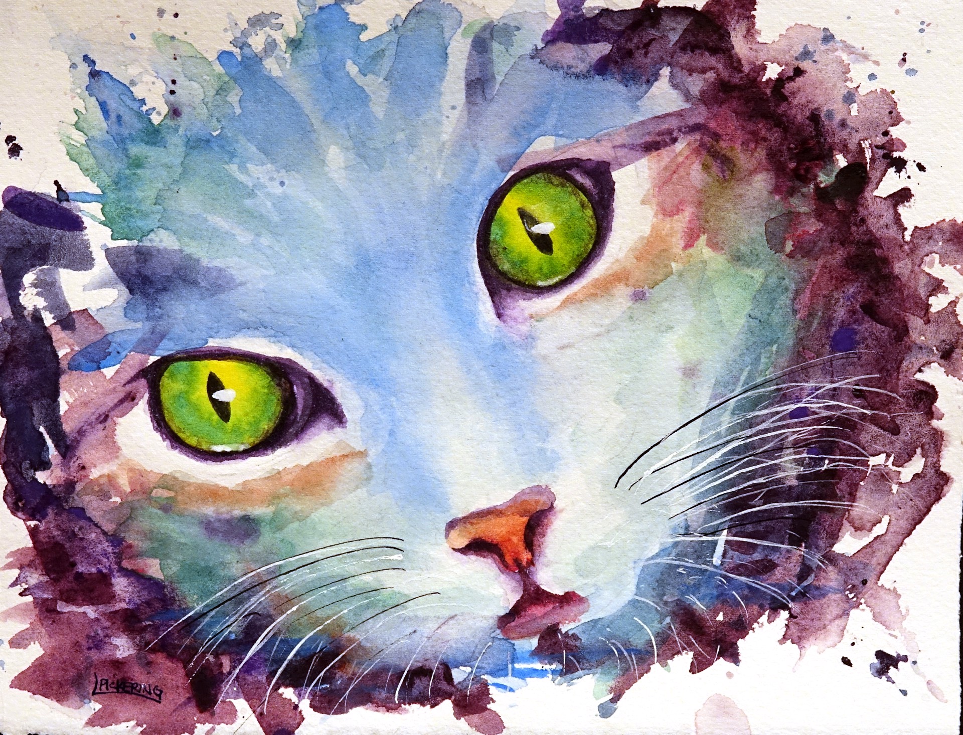 Turquoise Kitty by Laura Pickering