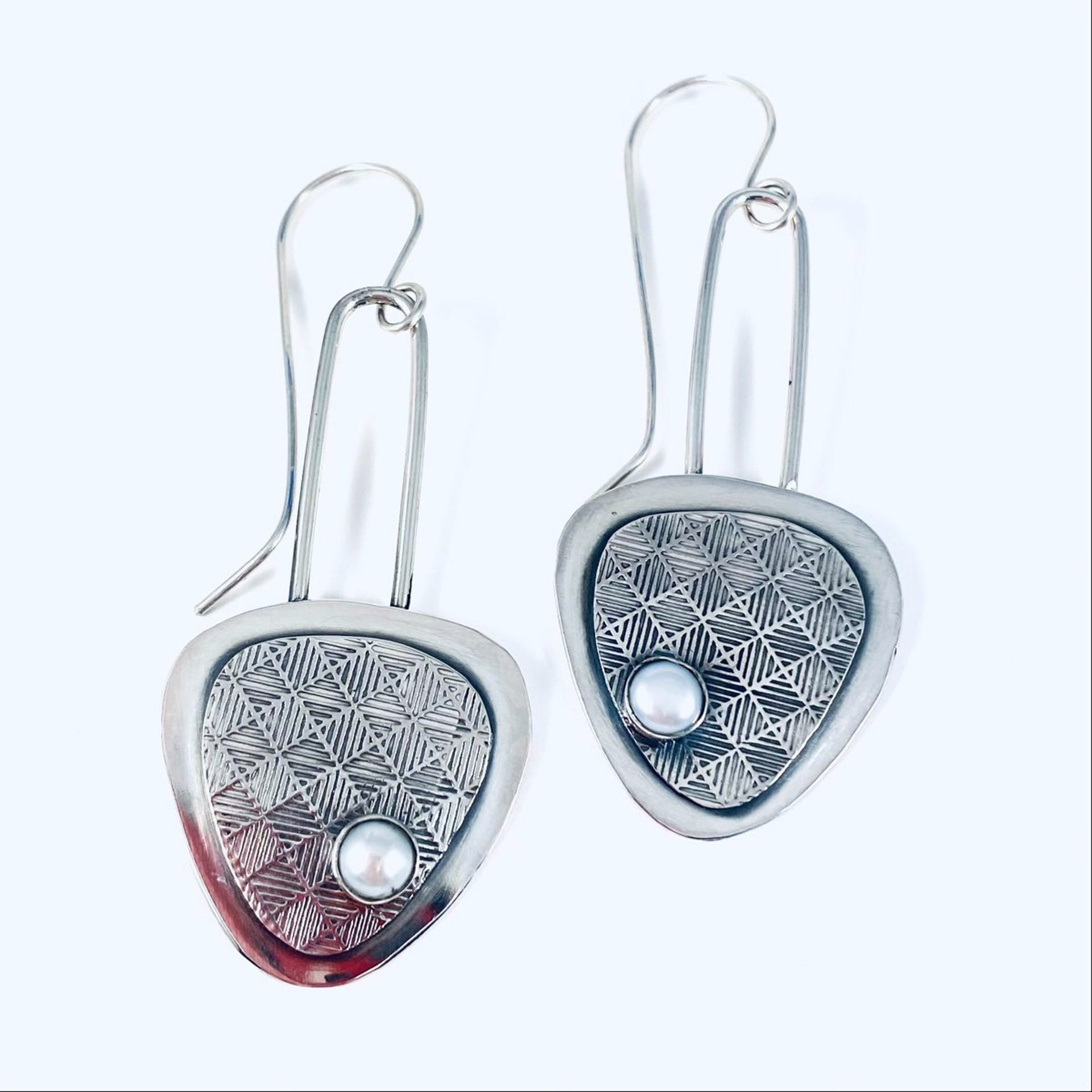 Sterling and Fresh Water Pearl Earrings by Anne Bivens