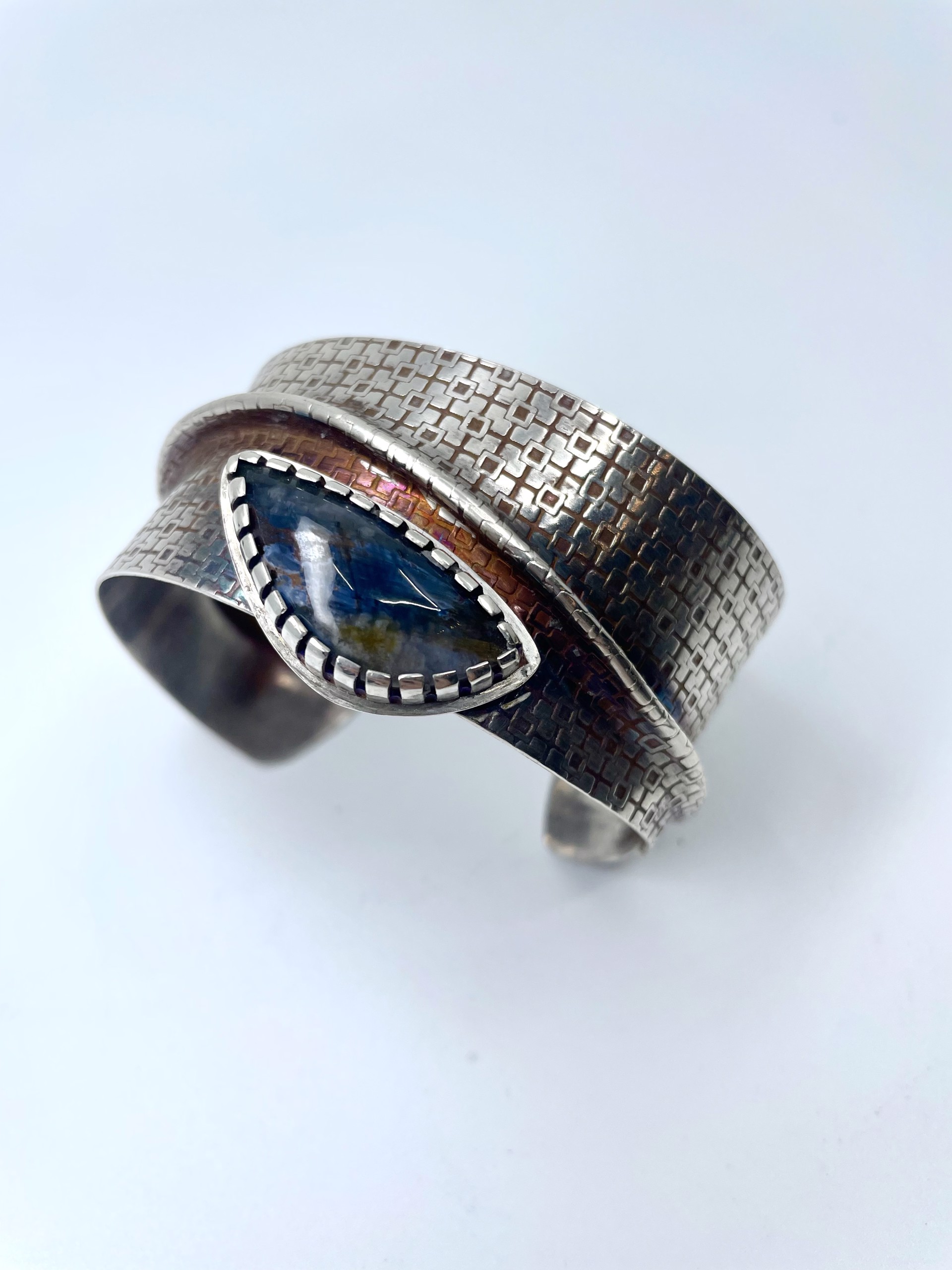 2349 Silver Cuff with Pietersite by Lanni