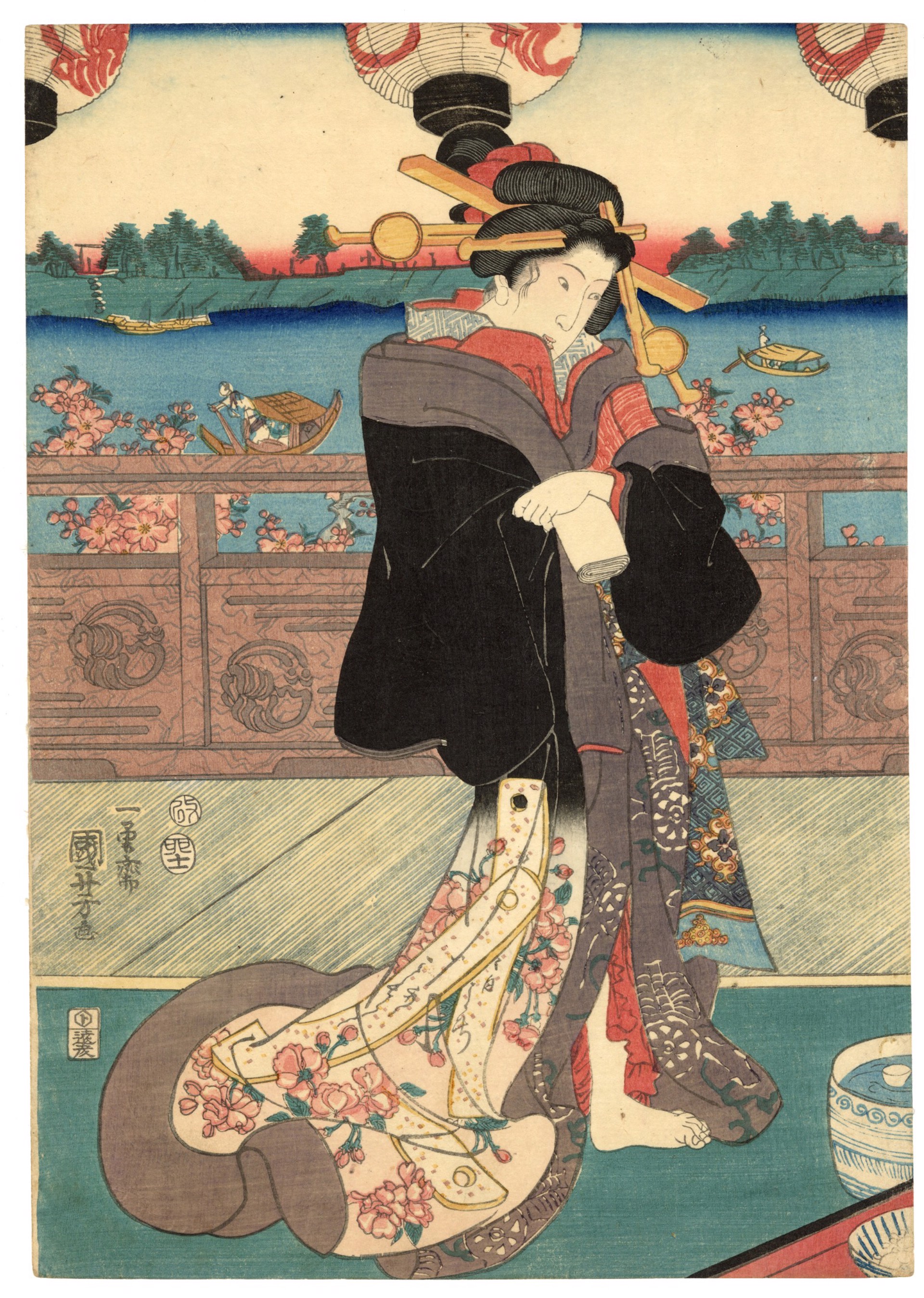 Festivities on the Bank of the Miyatogawa by Kuniyoshi