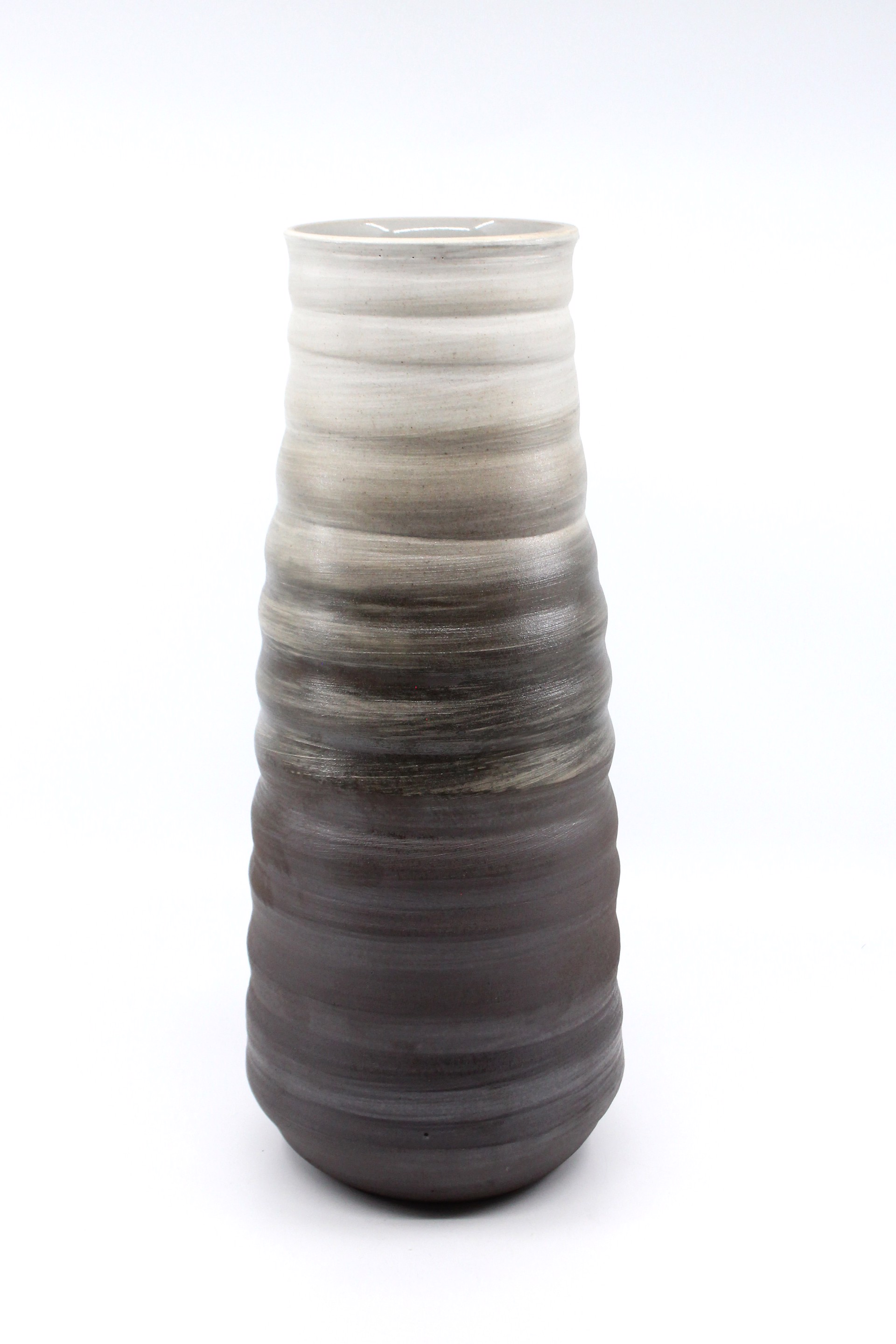 Brown and White Ripple Vase II by Heather Bradley