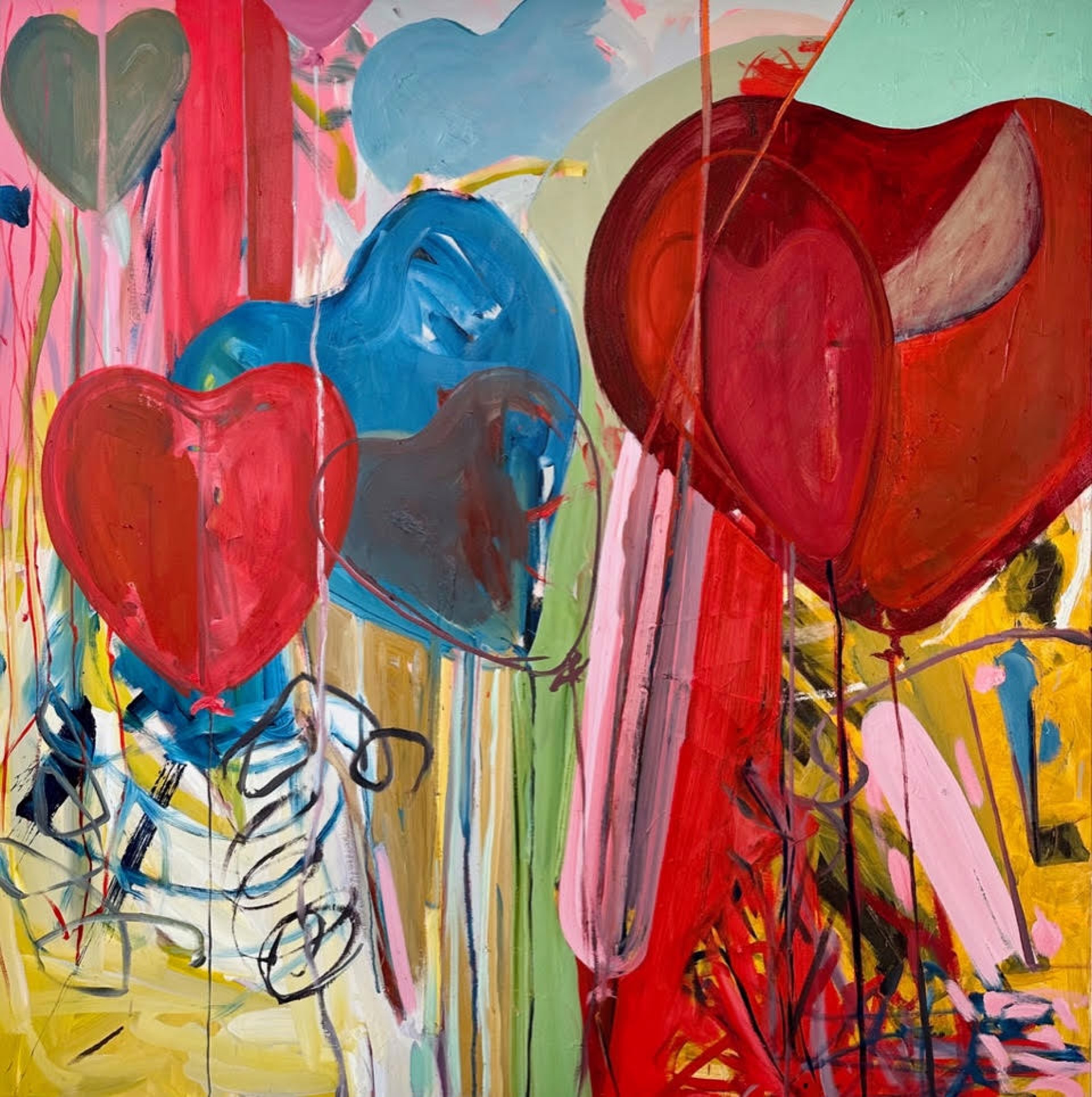 Heart Balloons by Diana Delgado