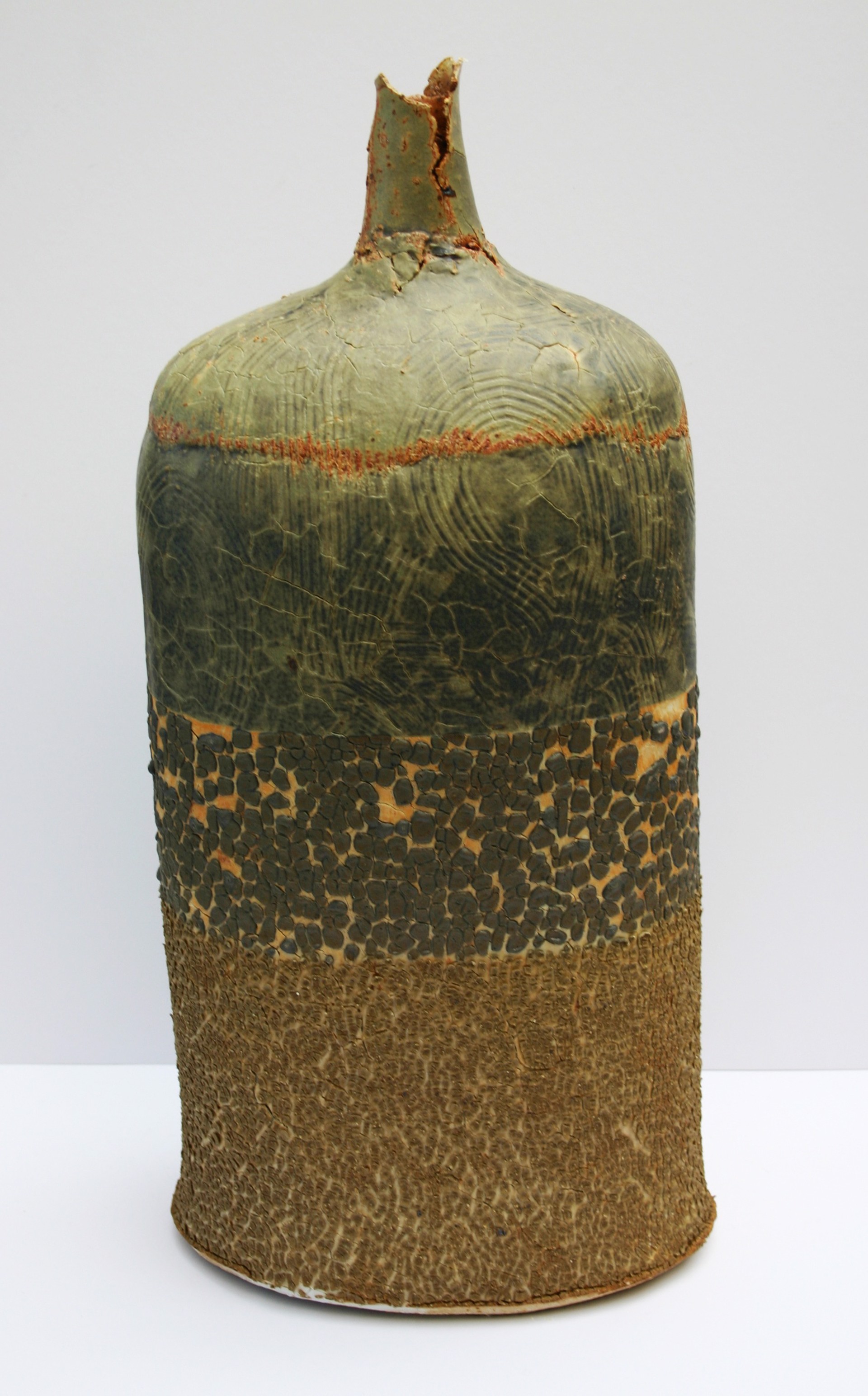 Saltmarsh Bottle with Combed Porcelain Overlay by Jane Wheeler