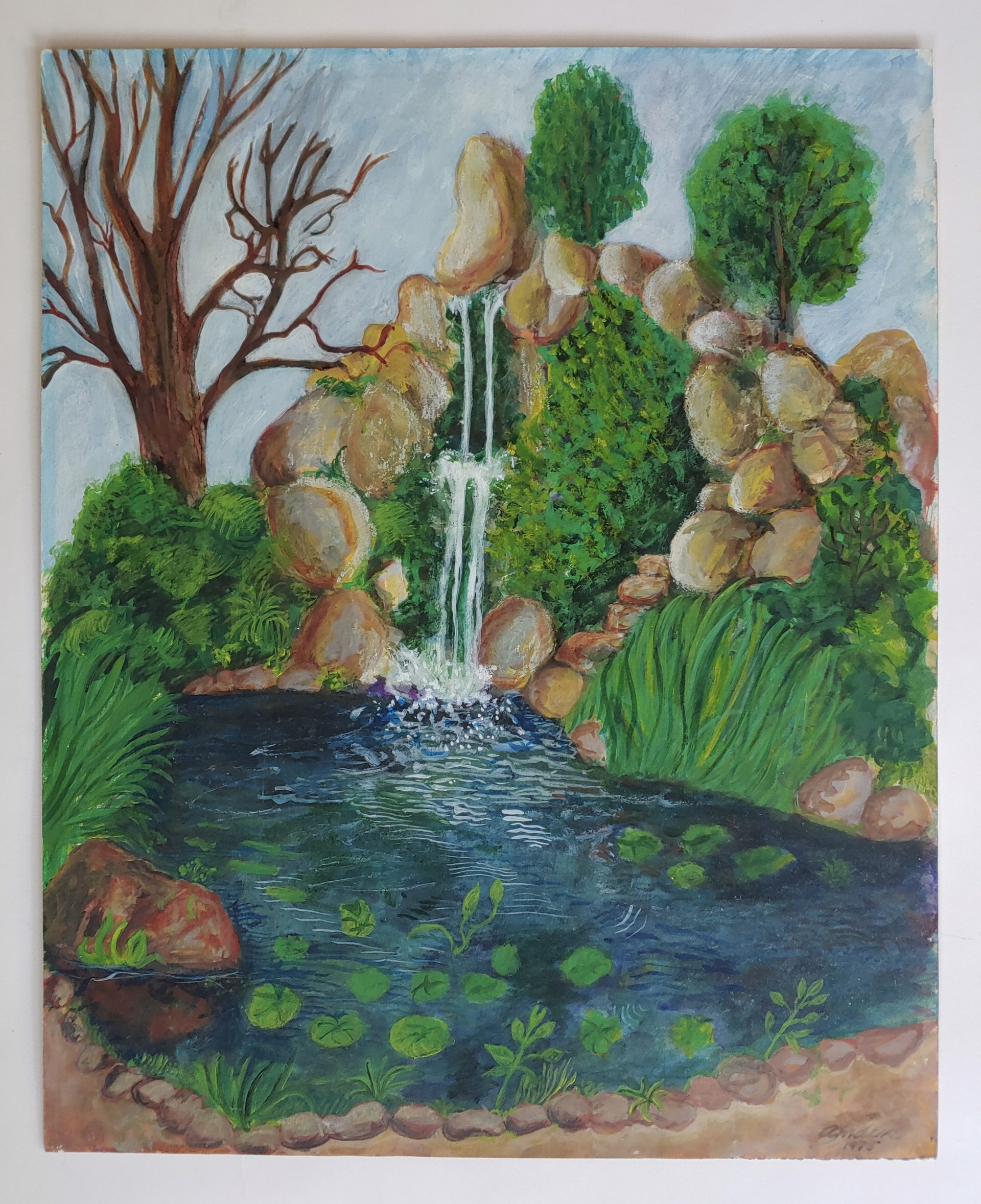 Zilker Falls Watercolor by David Amdur