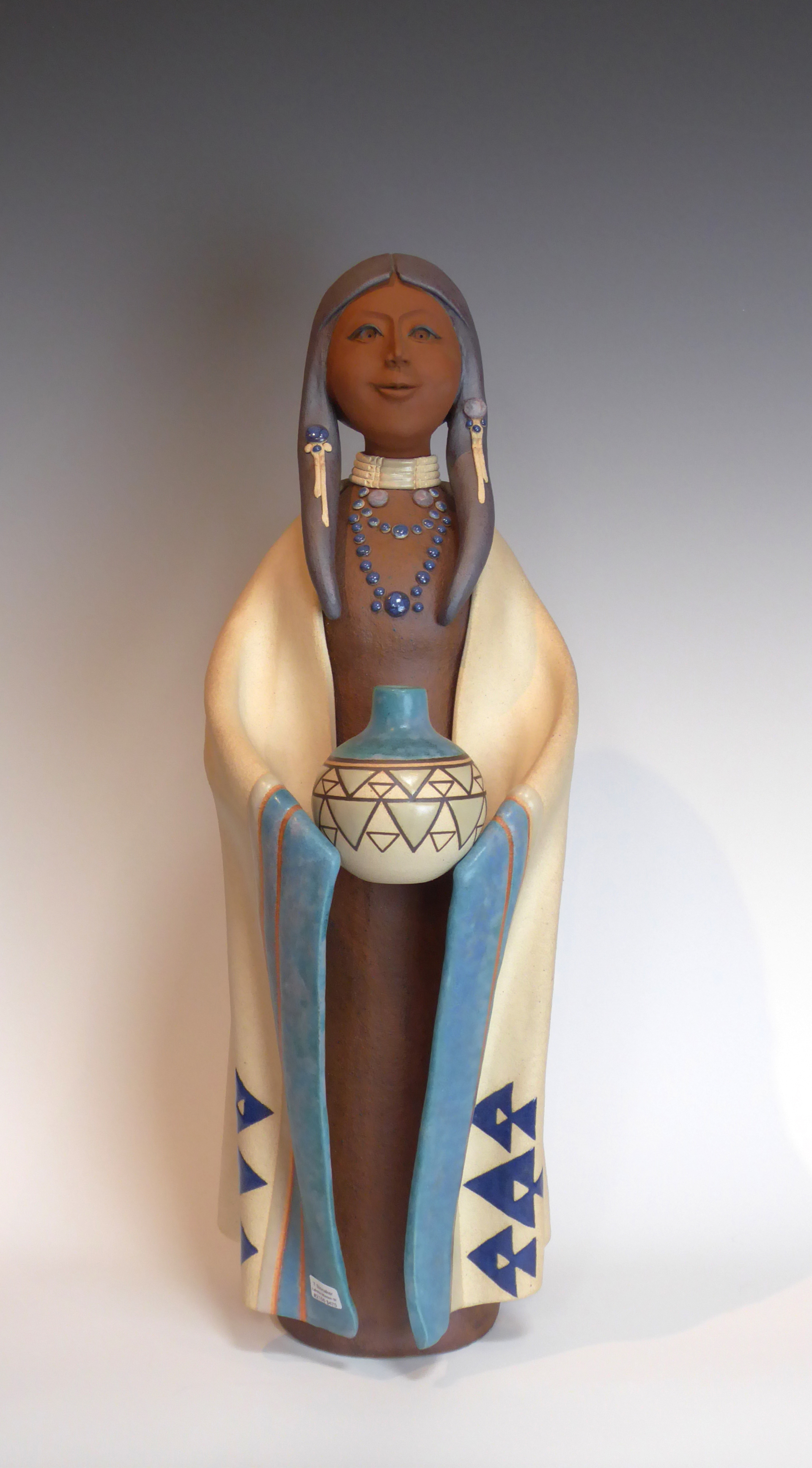 Lakota Maiden - Blue - Standing by Terry Slonaker