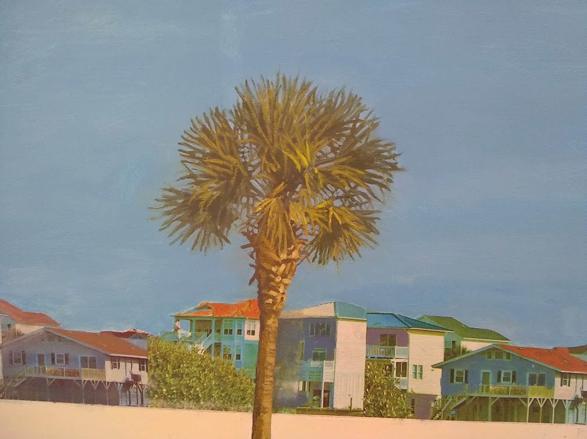 Palm and Cottages by Richard Garrison