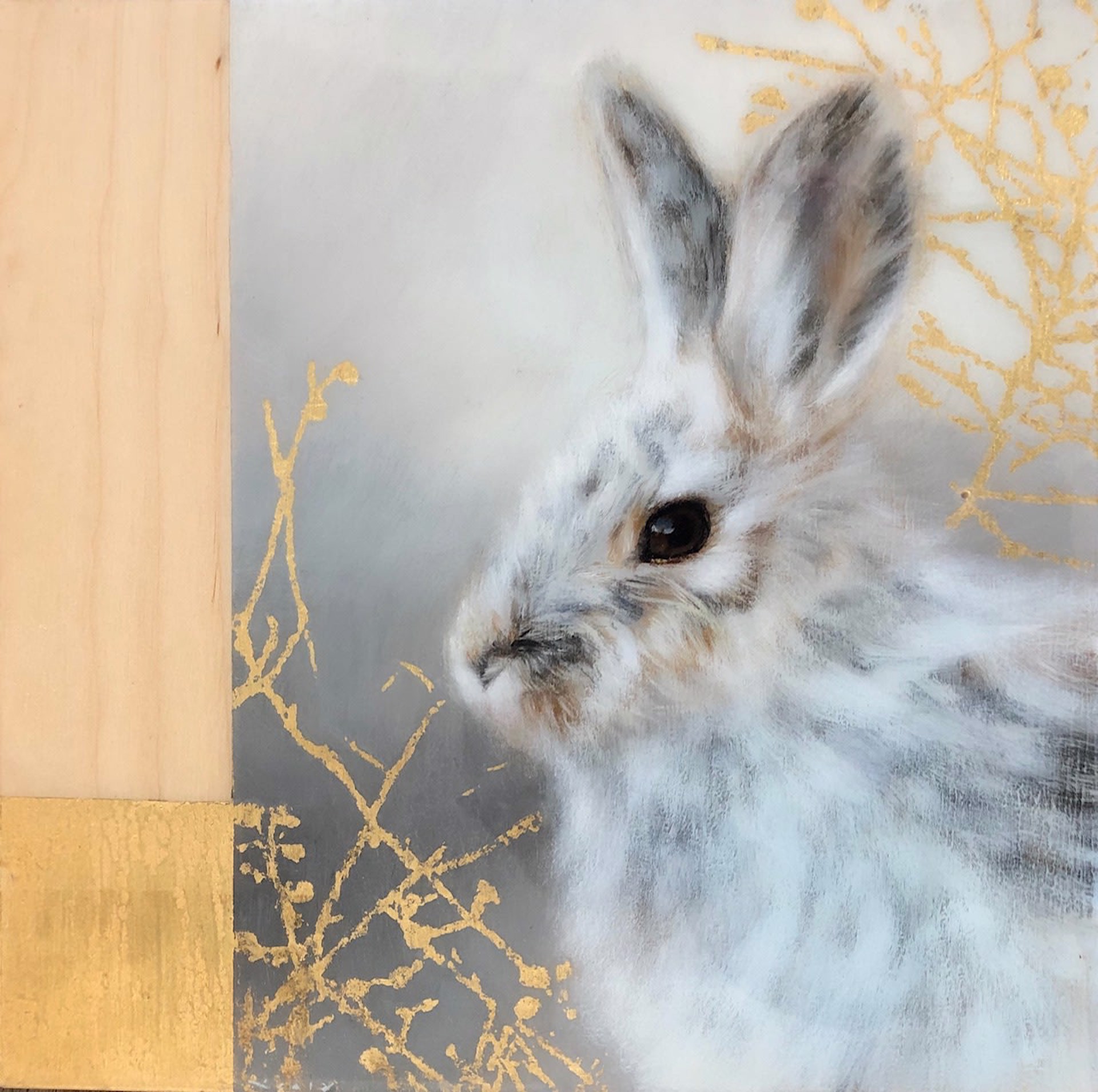 SNOWSHOE HARE by Nealy Riley Montana Trails Gallery