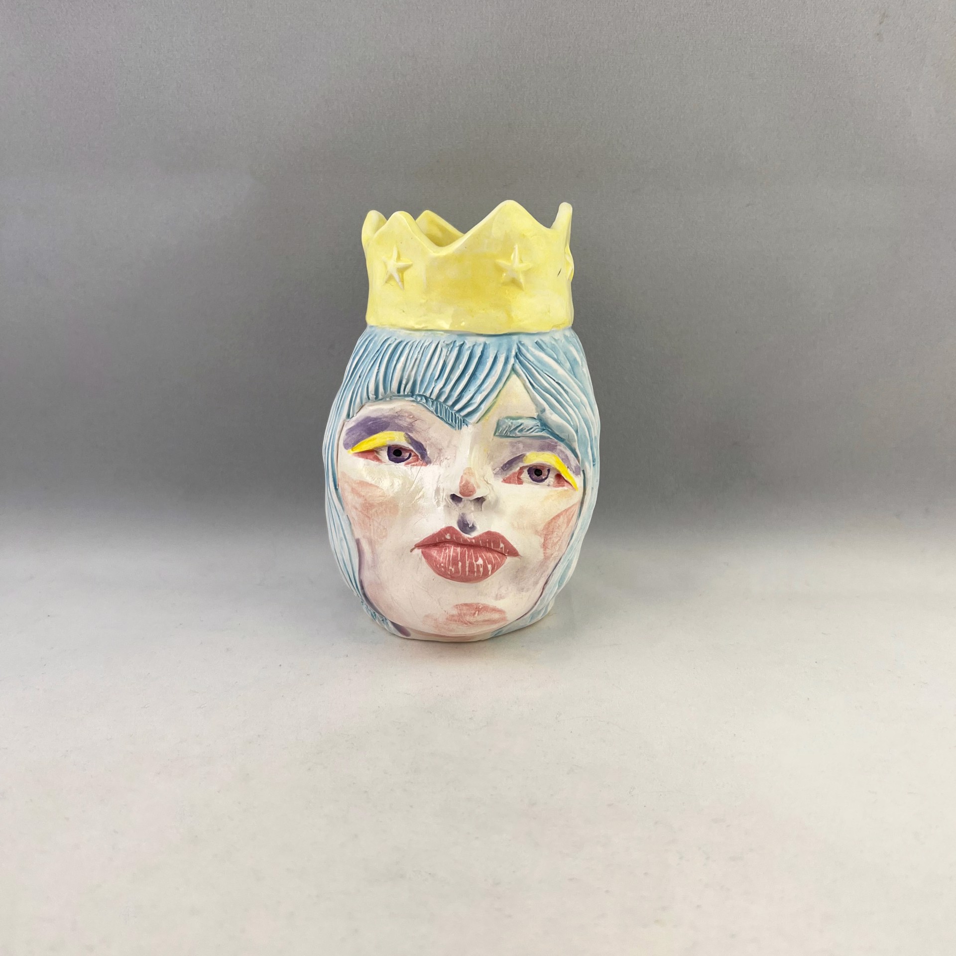 Crowned Face Vase by Niki Croom