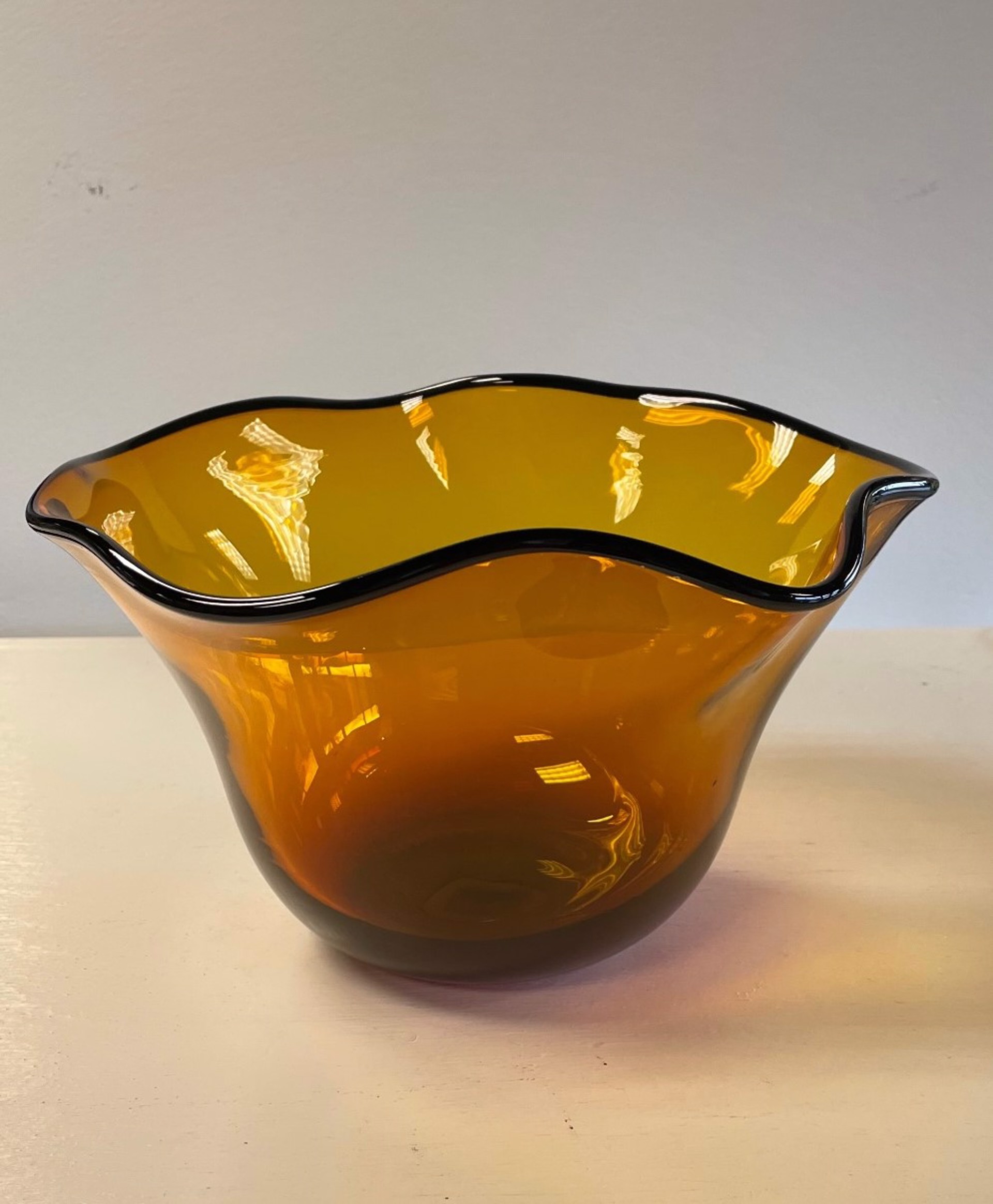 Amber Bowl by AlBo Glass
