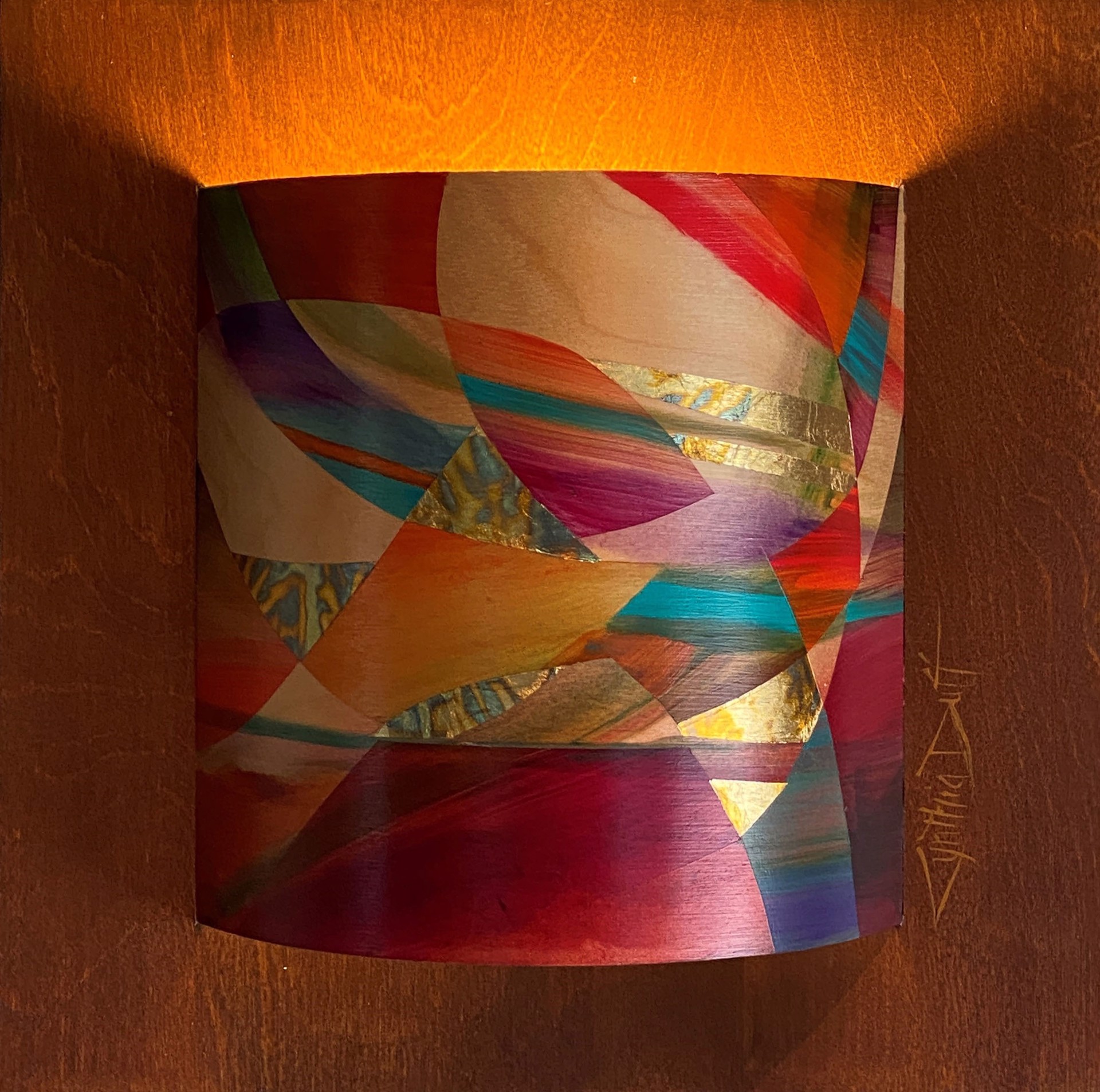 Canyon Sunset ~ Curved Sconce by Cynthia Duff