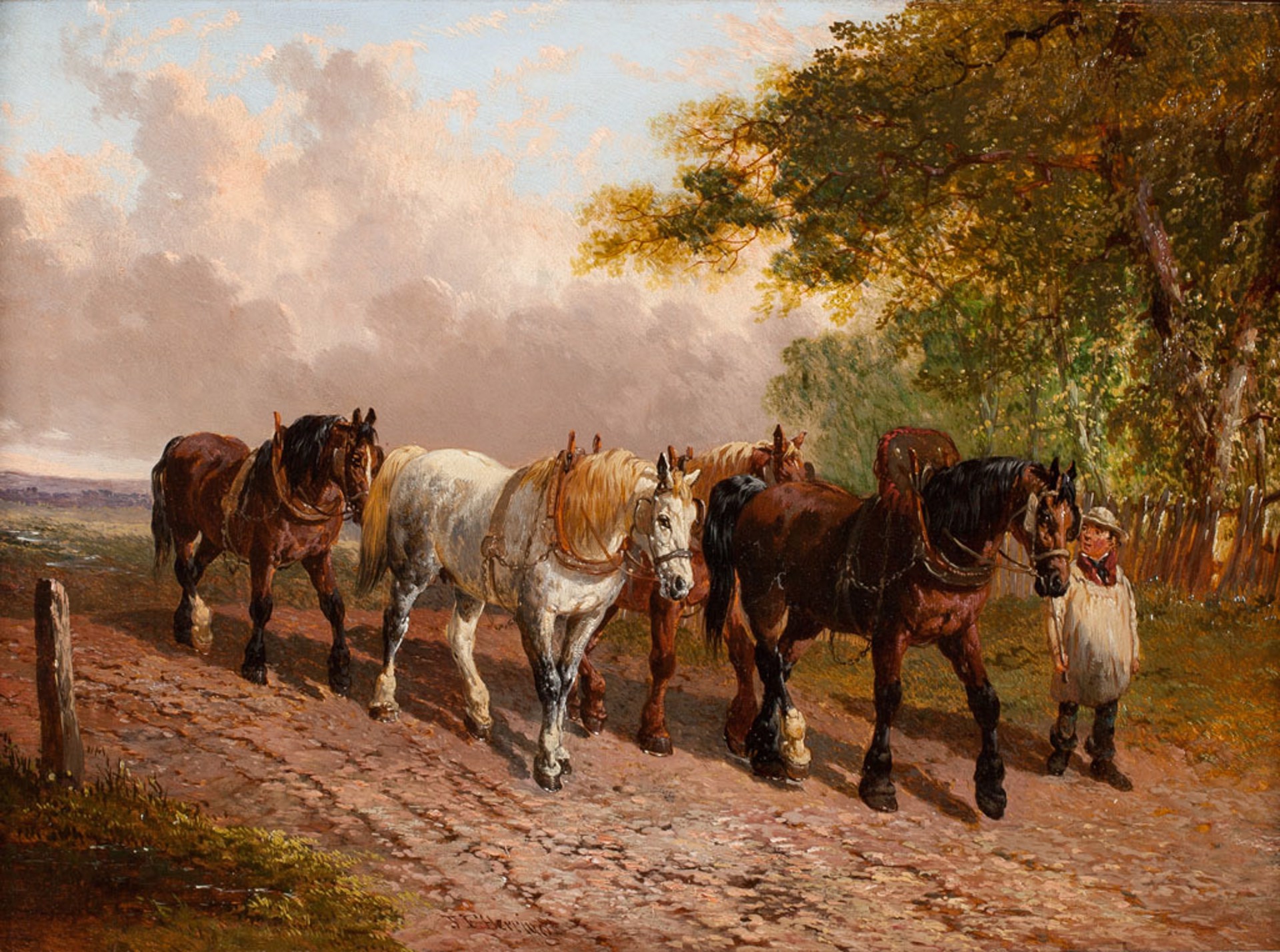Farm Horses Returning from Work, after 1855 by John Frederick Herring, Jr.